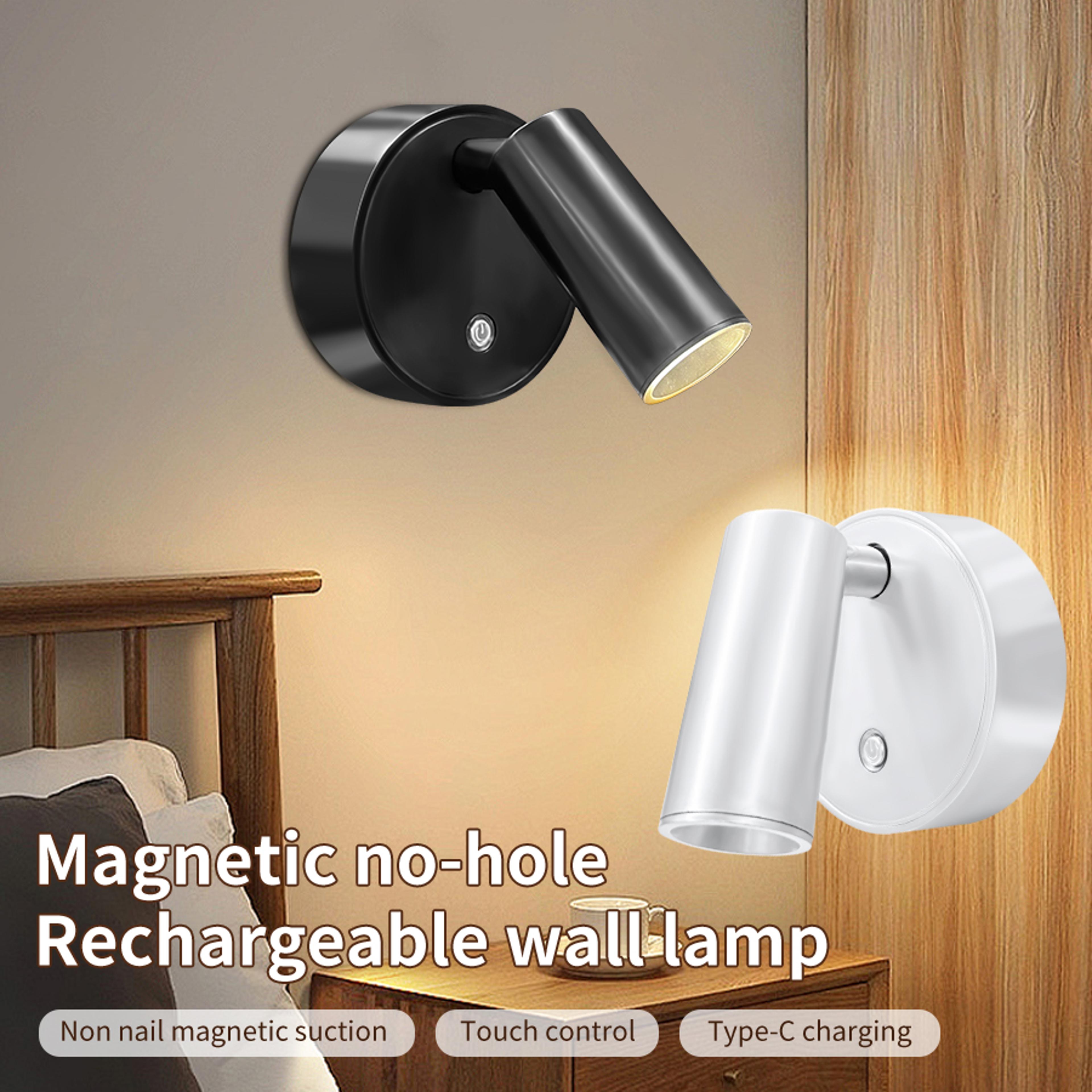 magnetic wall lamp rechargeable wall light cordless led touch control dimmable bedside night lamp
