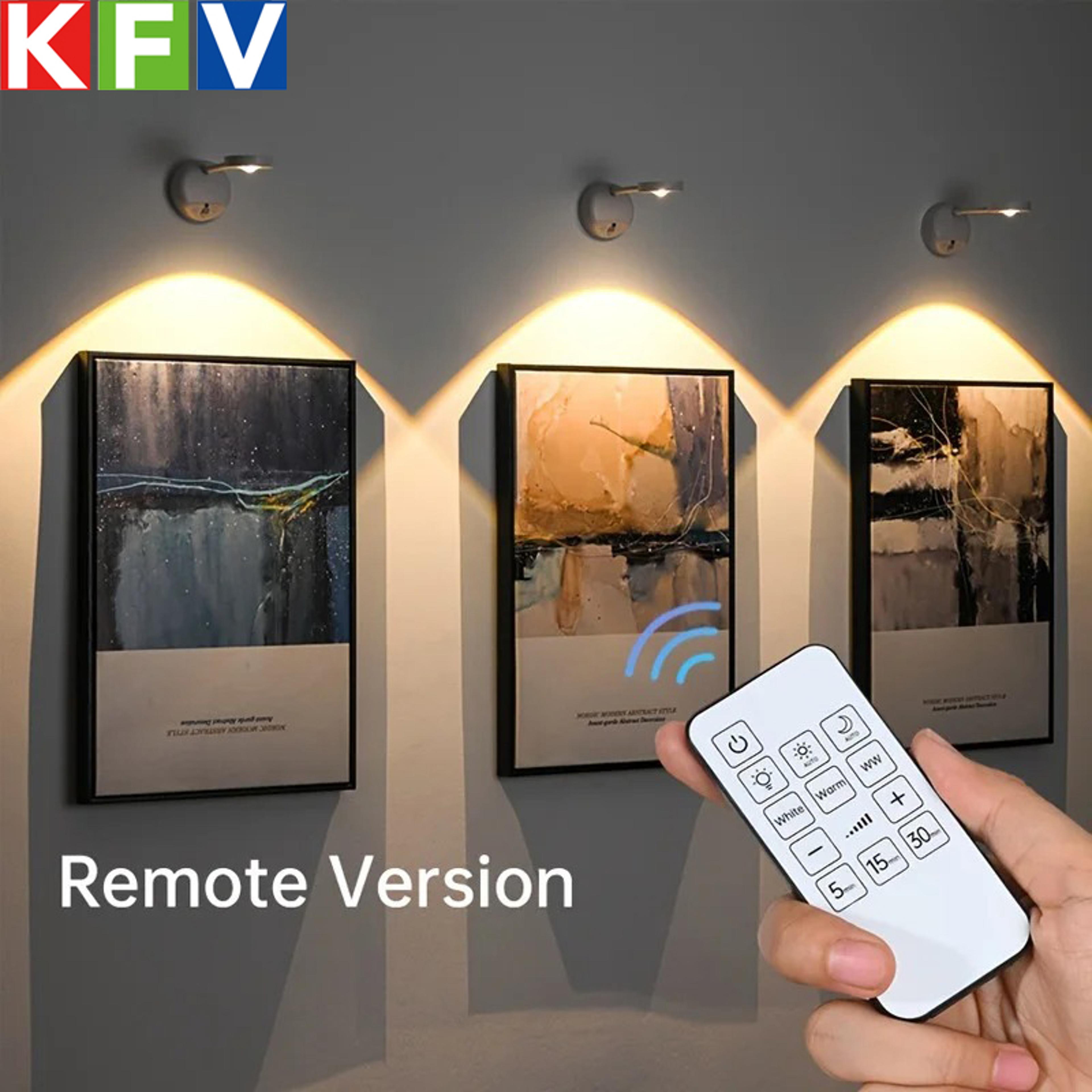 rechargeable motion sensor wireless wall sconce led picture light with dimmable spotlight