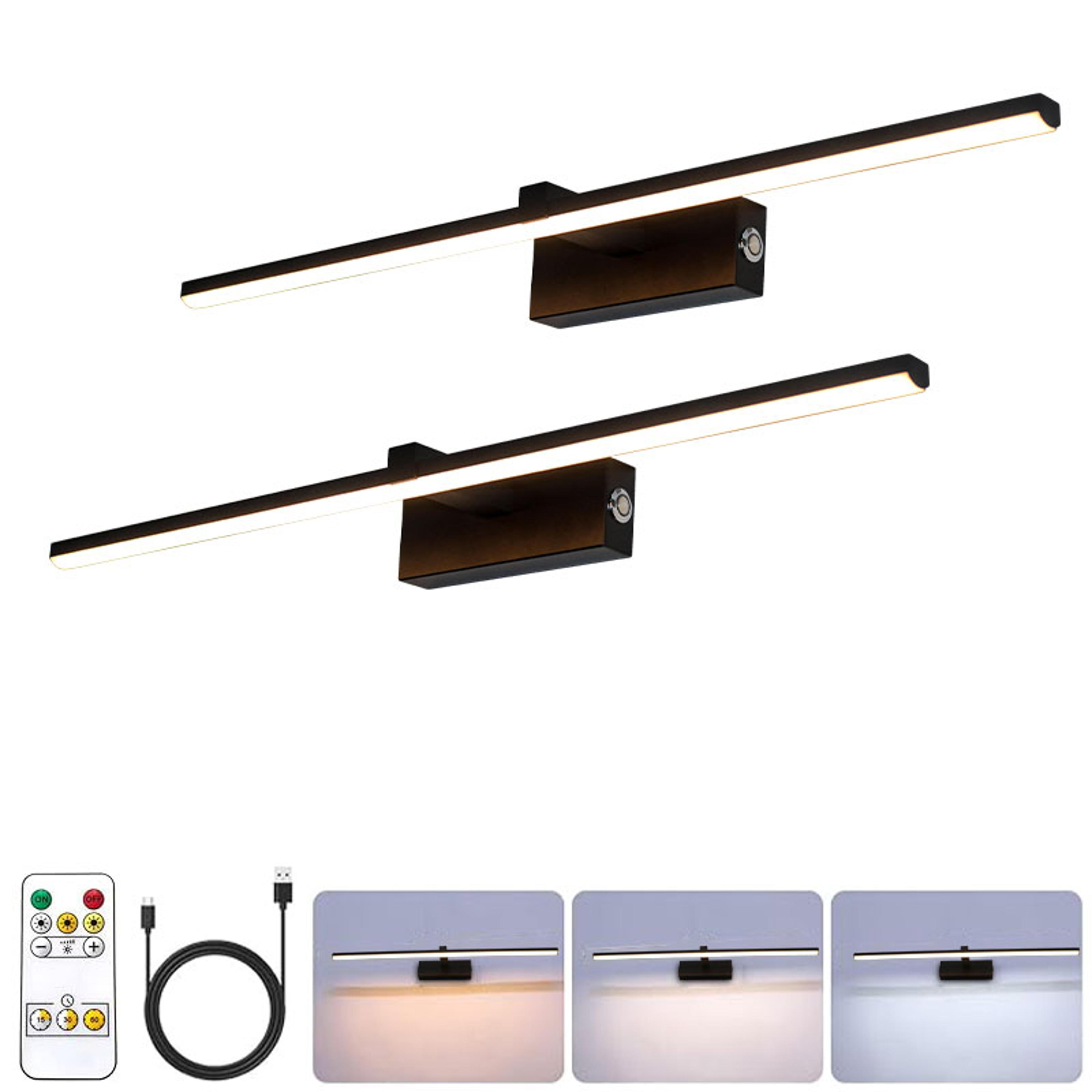 rechargeable led picture light wireless wall sconce with remote dimmable usb c charging