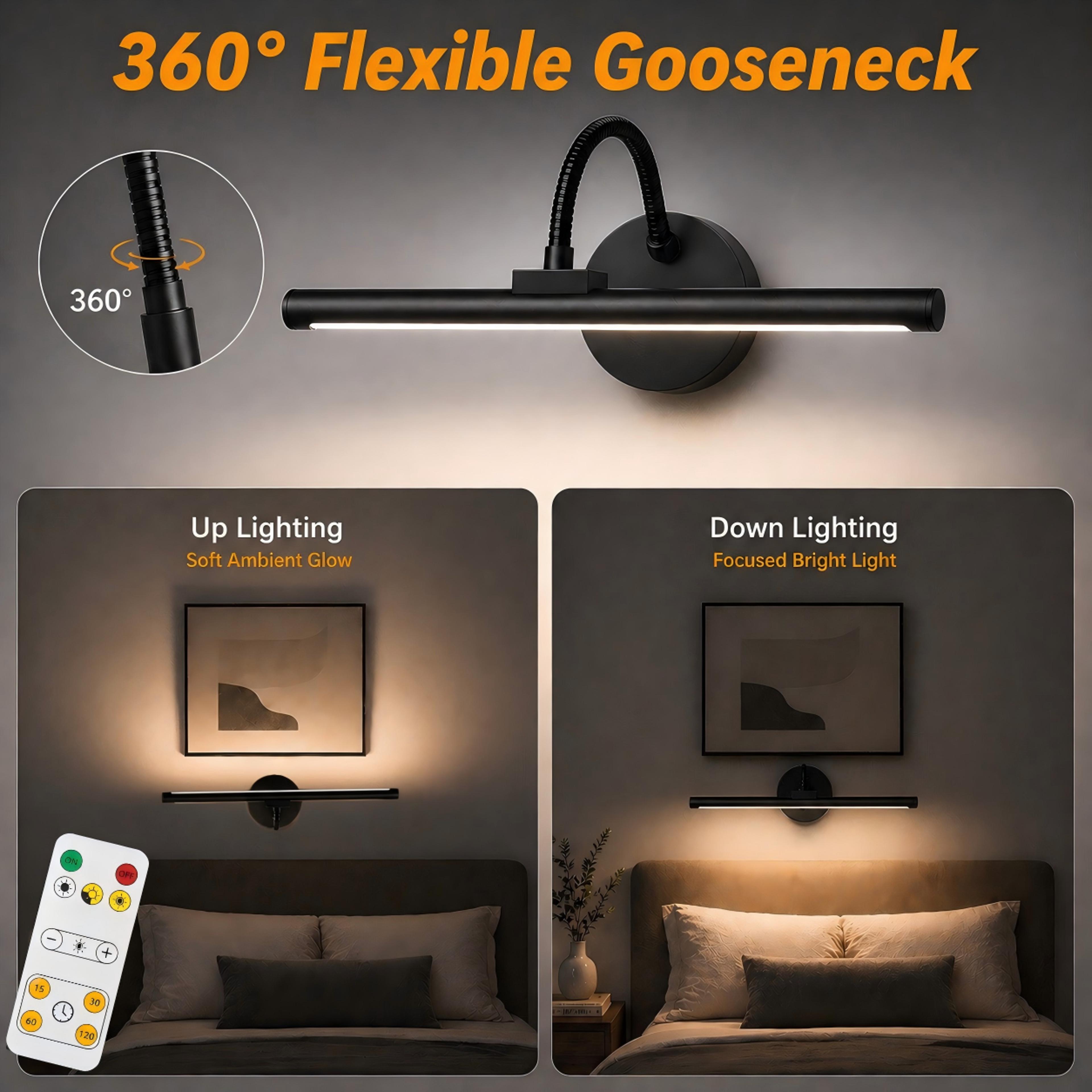 wireless picture light rechargeable led art light with remote magnetic wall display lamp