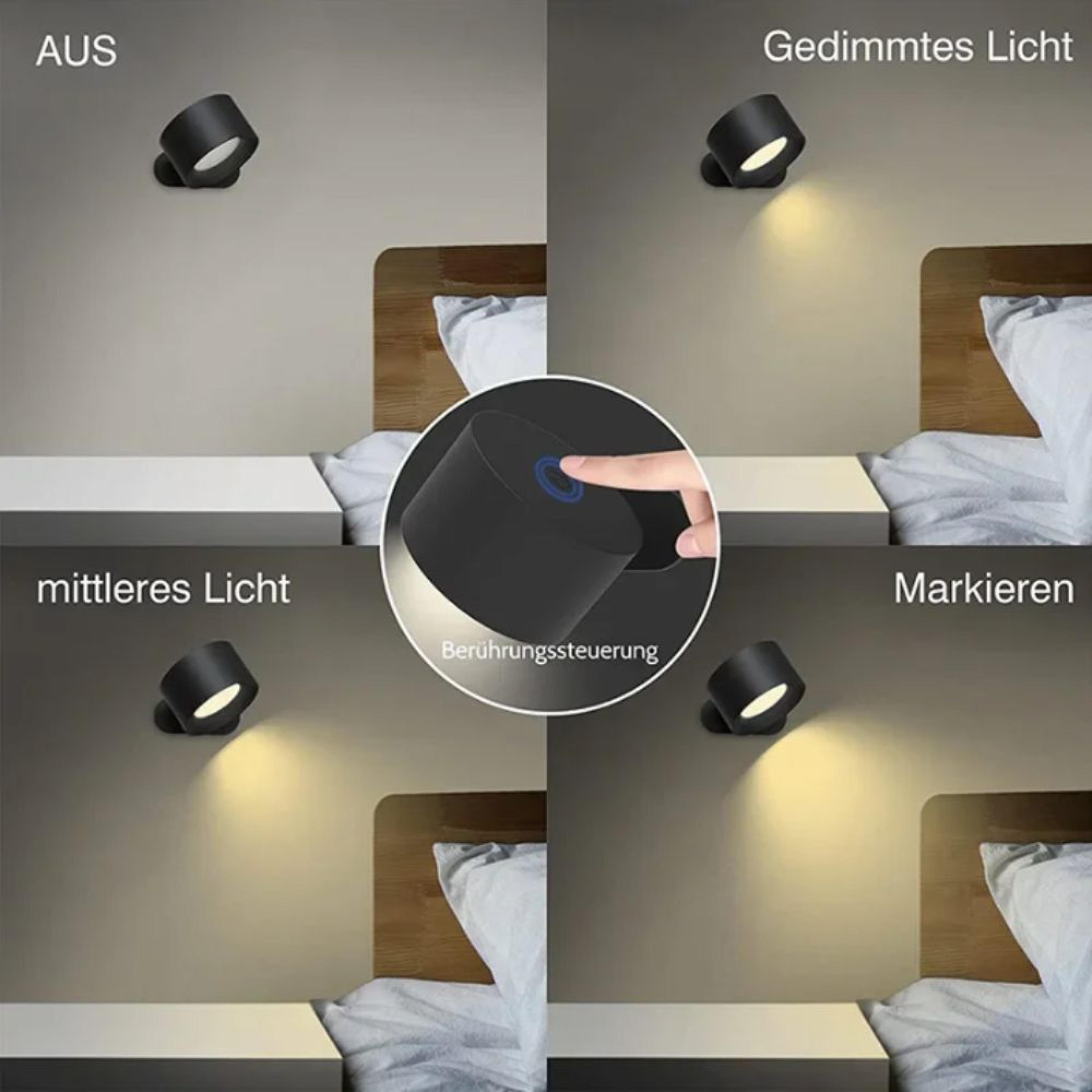 rechargeable magnetic led wall sconce rotating cordless wall light with color temperatures