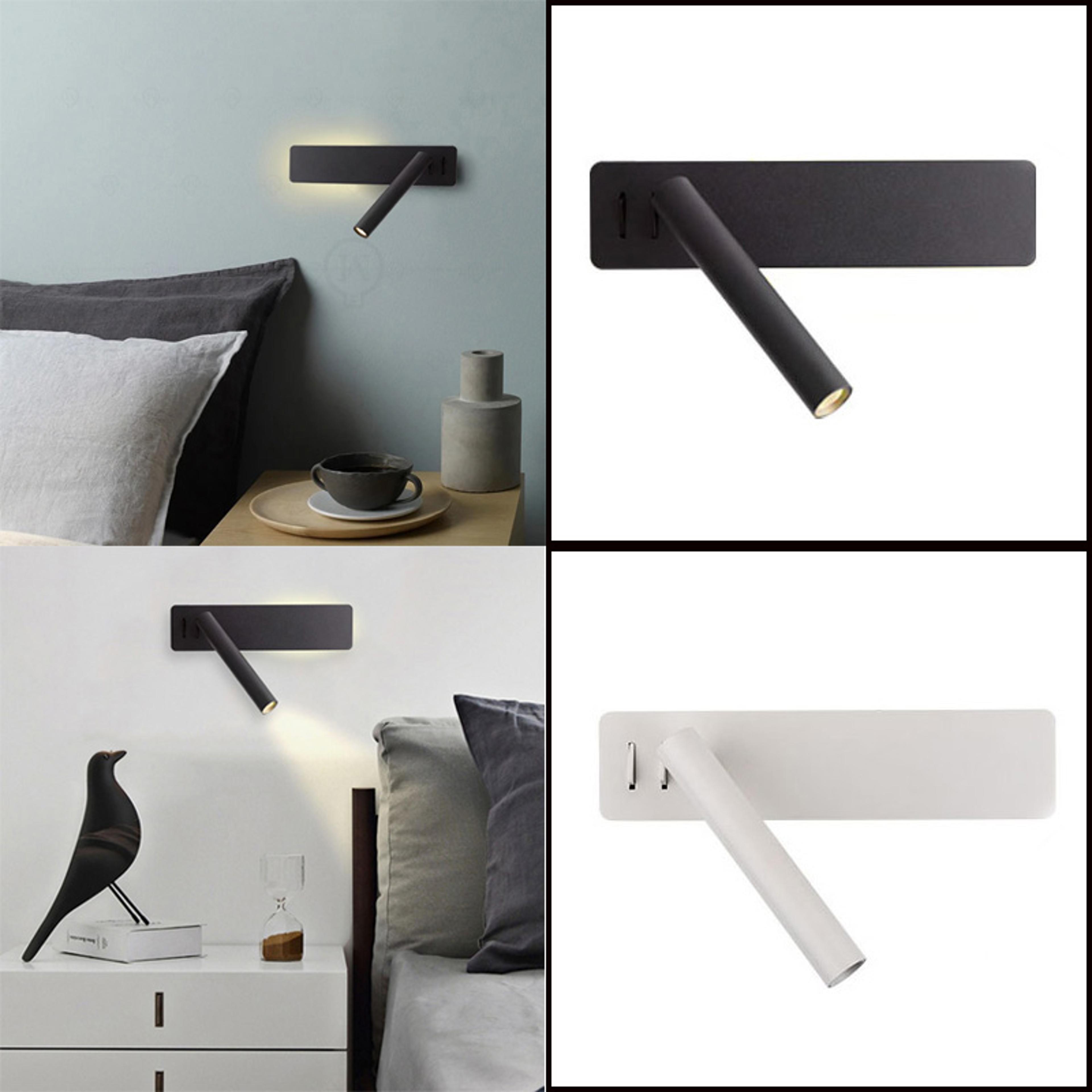 minimalist led wall reading lamp rotatable bedside reading light wall mounted spotlight