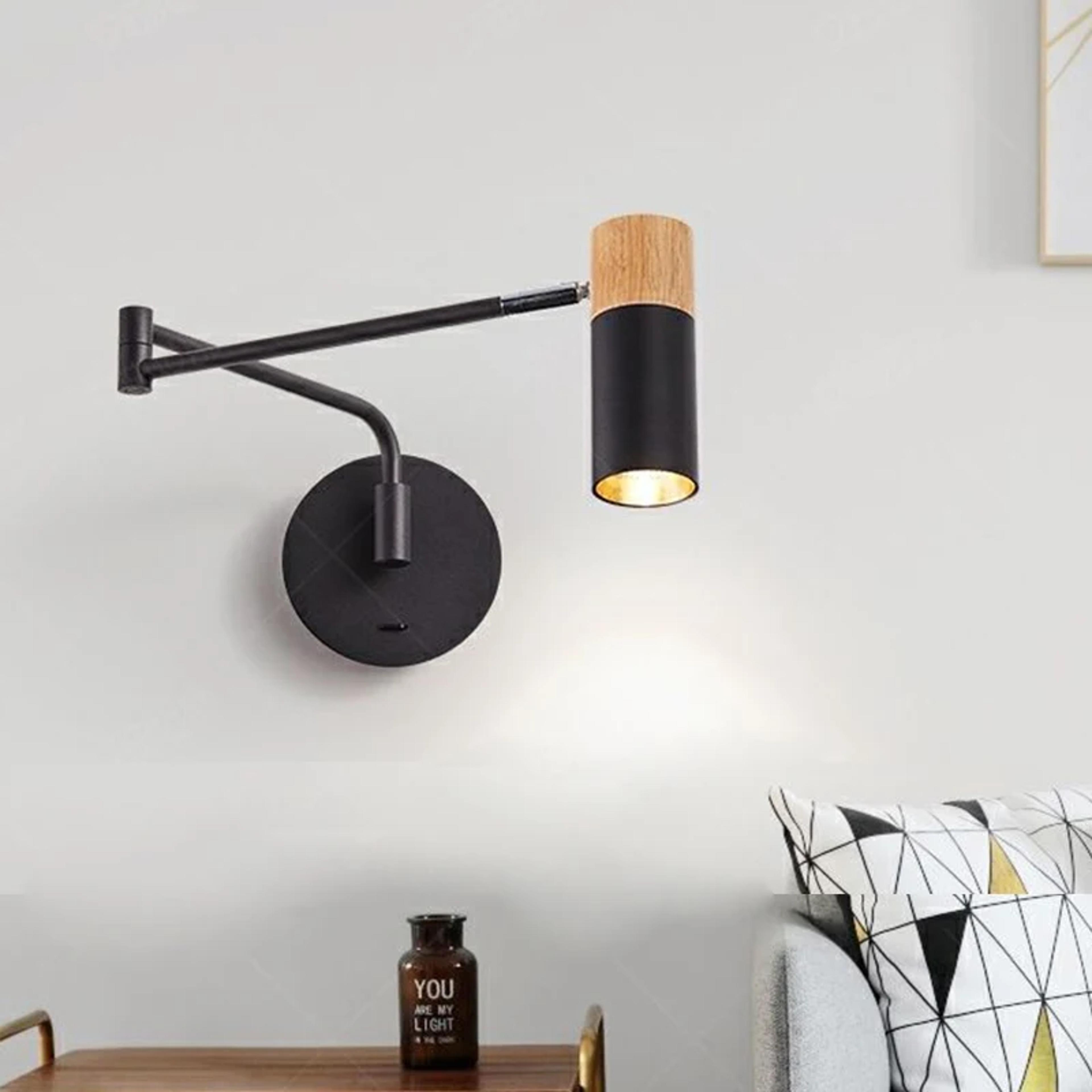 modern swing arm wall lamp adjustable wall sconce for bedroom living room and reading nook