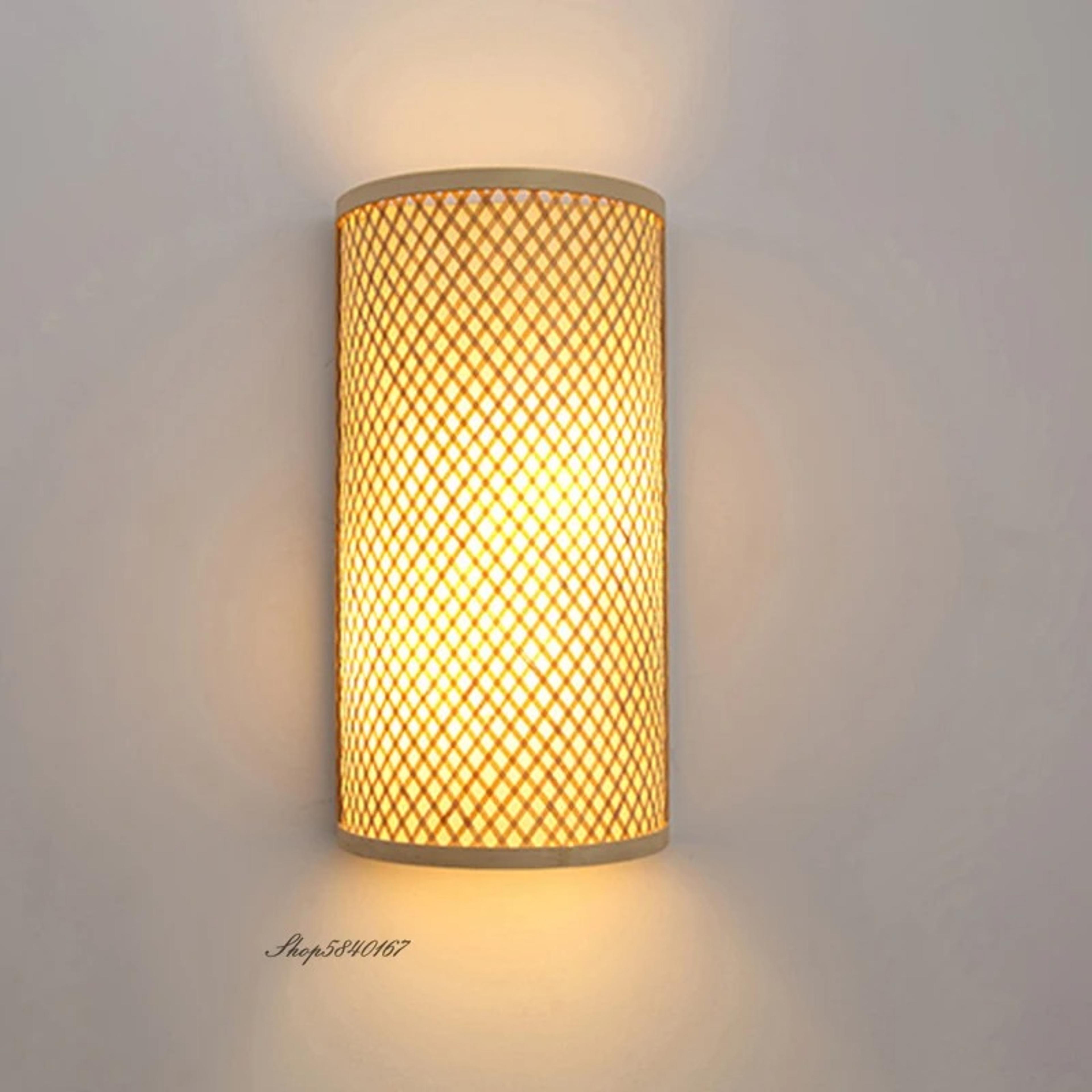 vintage bamboo wall lamp led rattan wall sconce for boho farmhouse and modern interiors