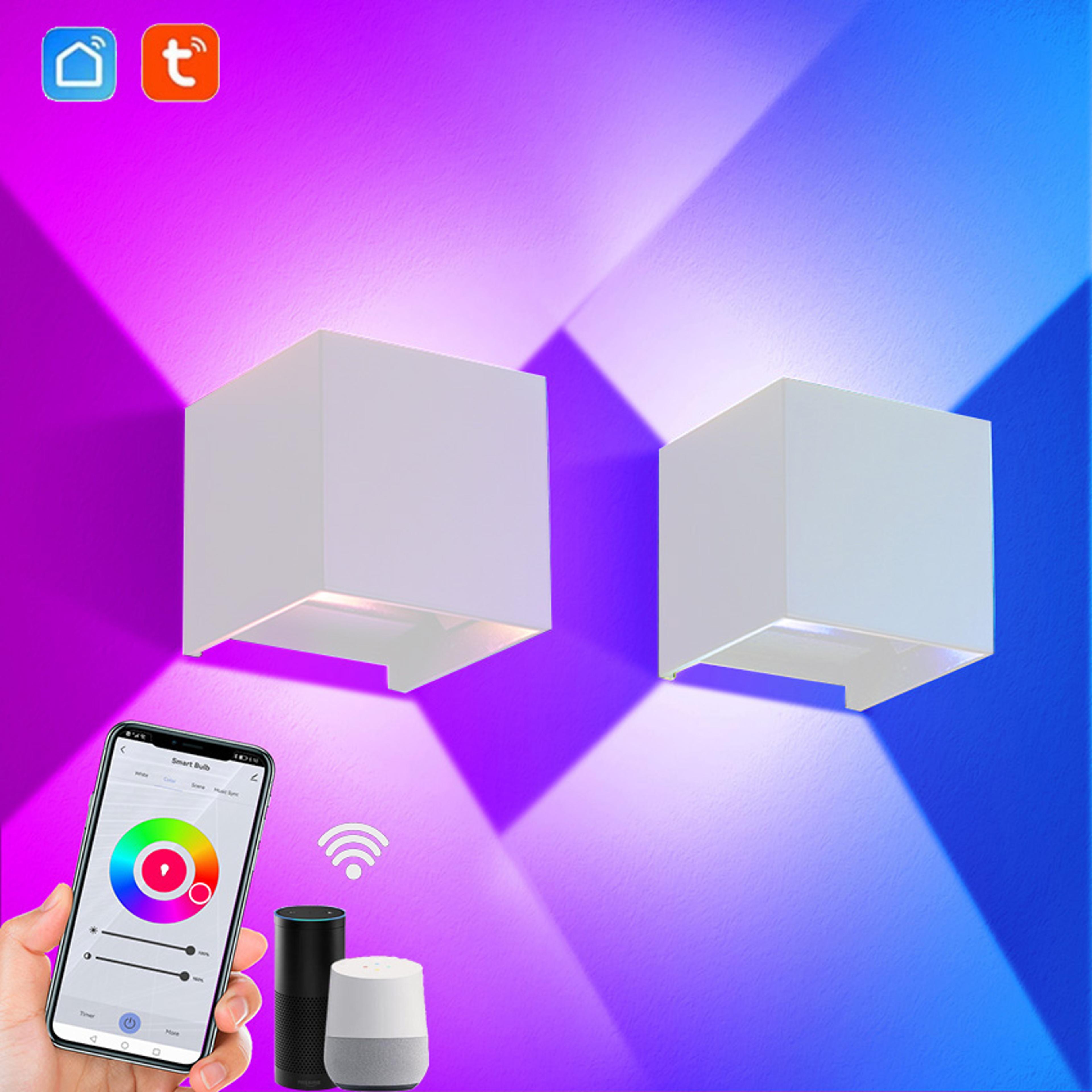 smart rgb wall light with adjustable beam angle music sync alexa google assistant compatible