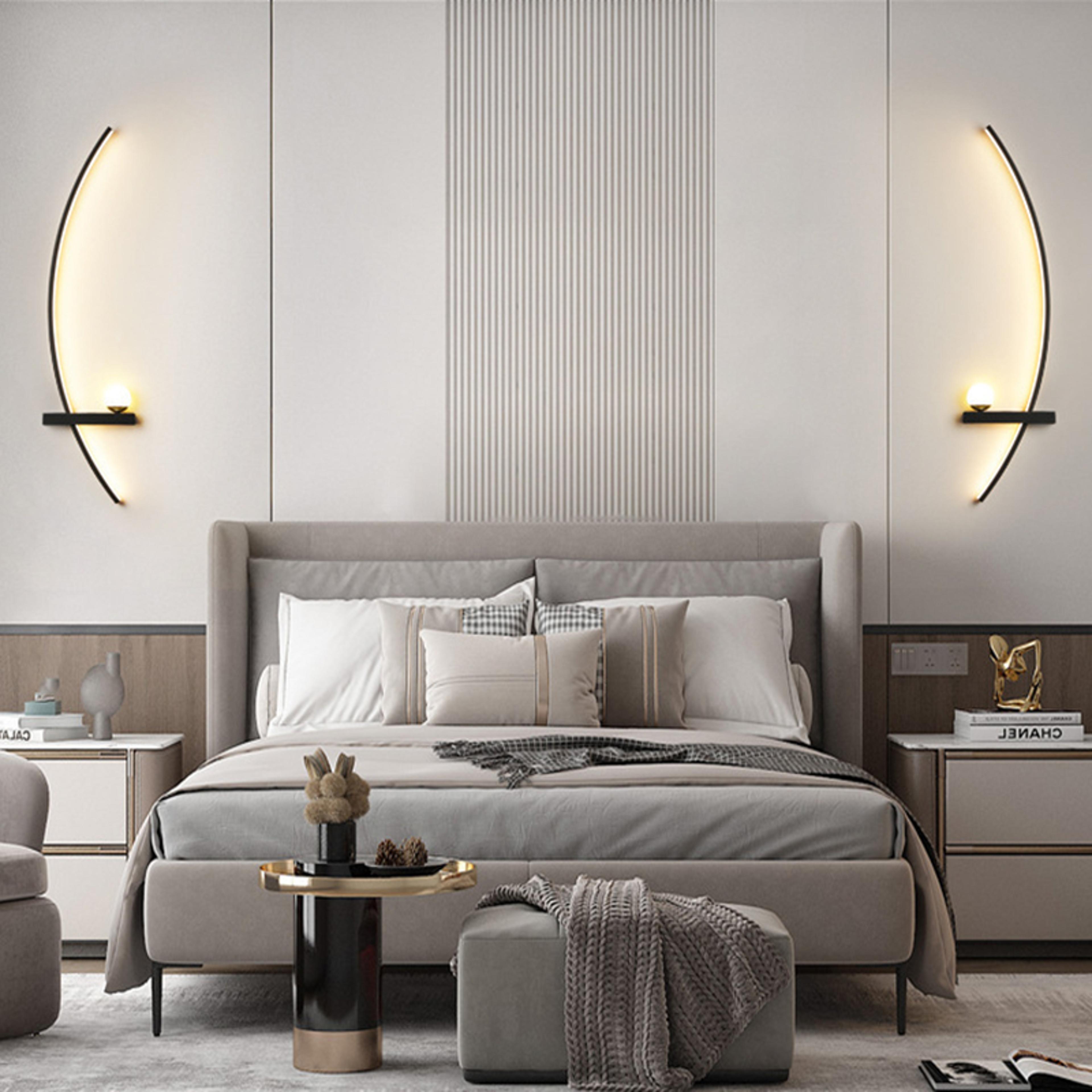 modern moon led wall lamp black decorative wall sconce for bedroom living room hallway