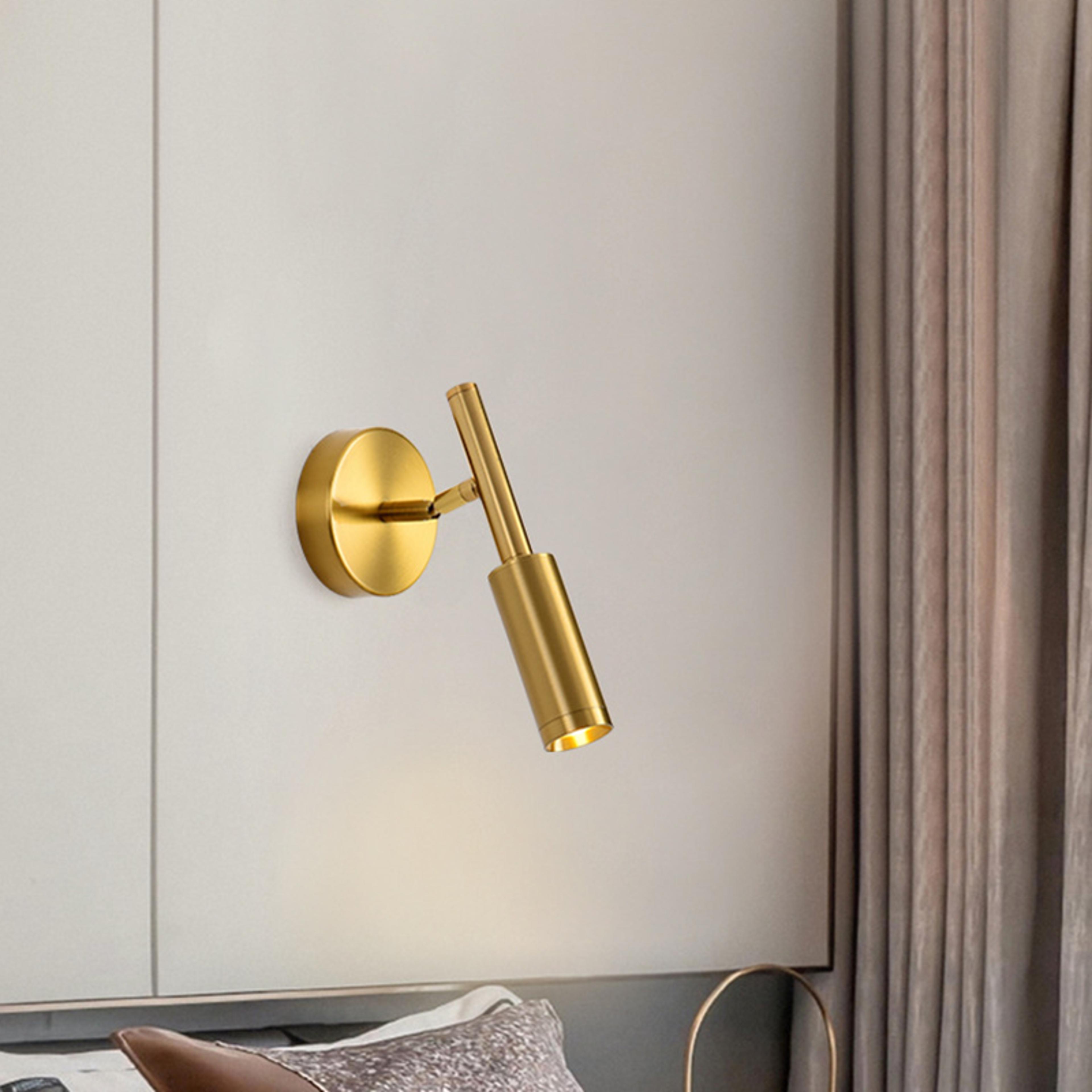 modern gold led wall sconce rotatable reading wall lamp for bedroom hotel and hallway