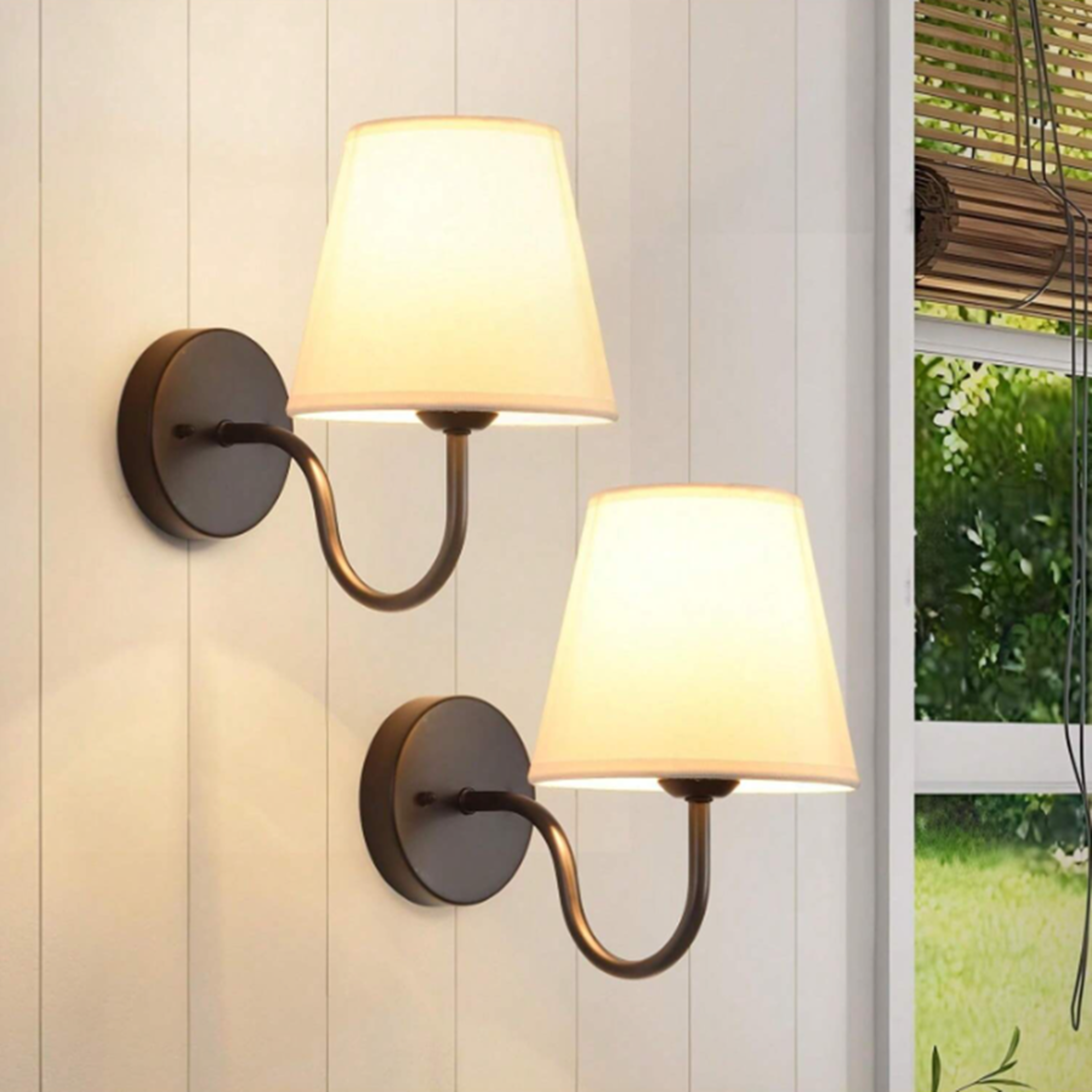 nordic wall lamp with fabric shade bedside hallway living room wall light