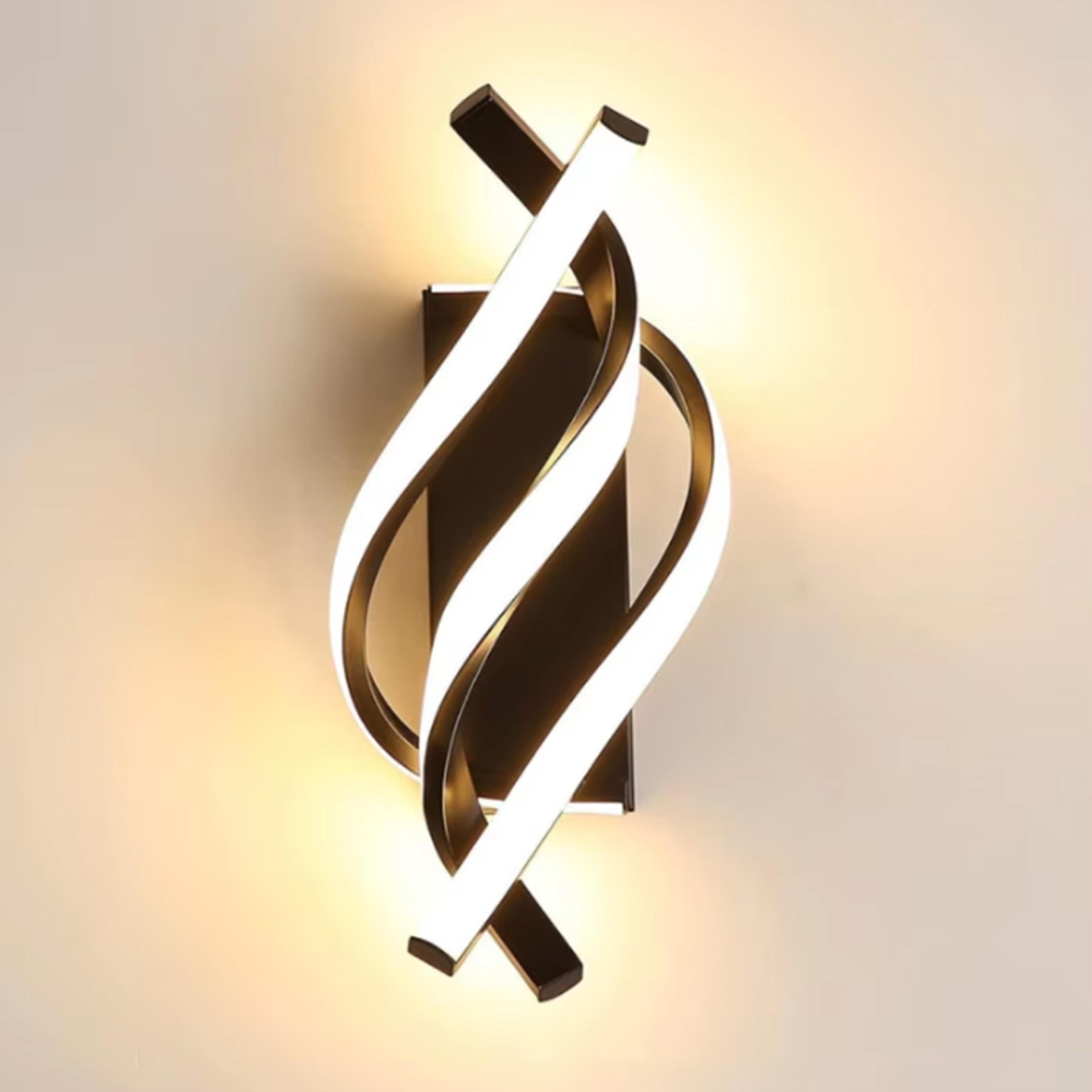 modern led wall lamp curved spiral wall sconce for bedroom living room hallway indoor lighting