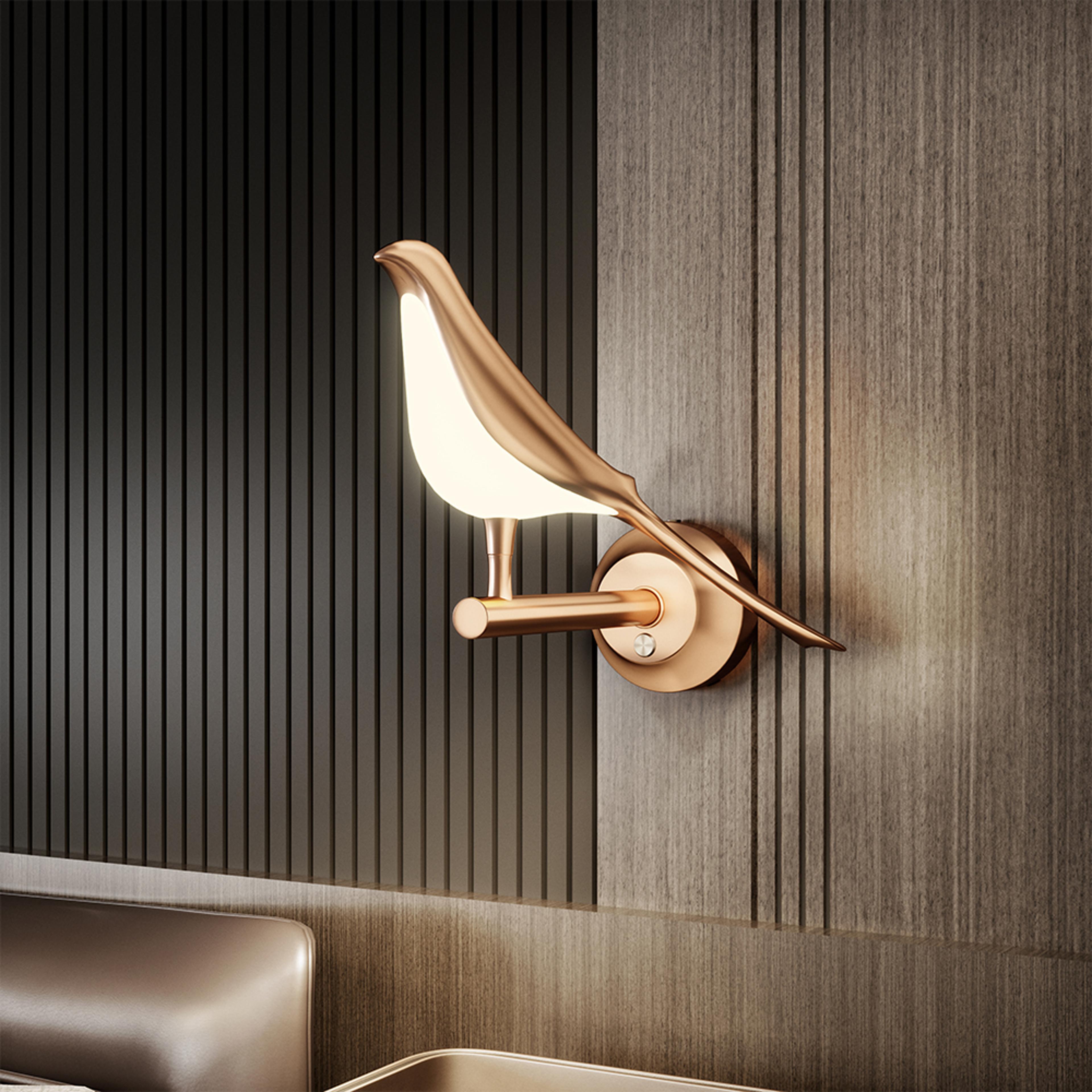 modern led wall lamp rose gold bird wall sconce nordic acrylic decorative light