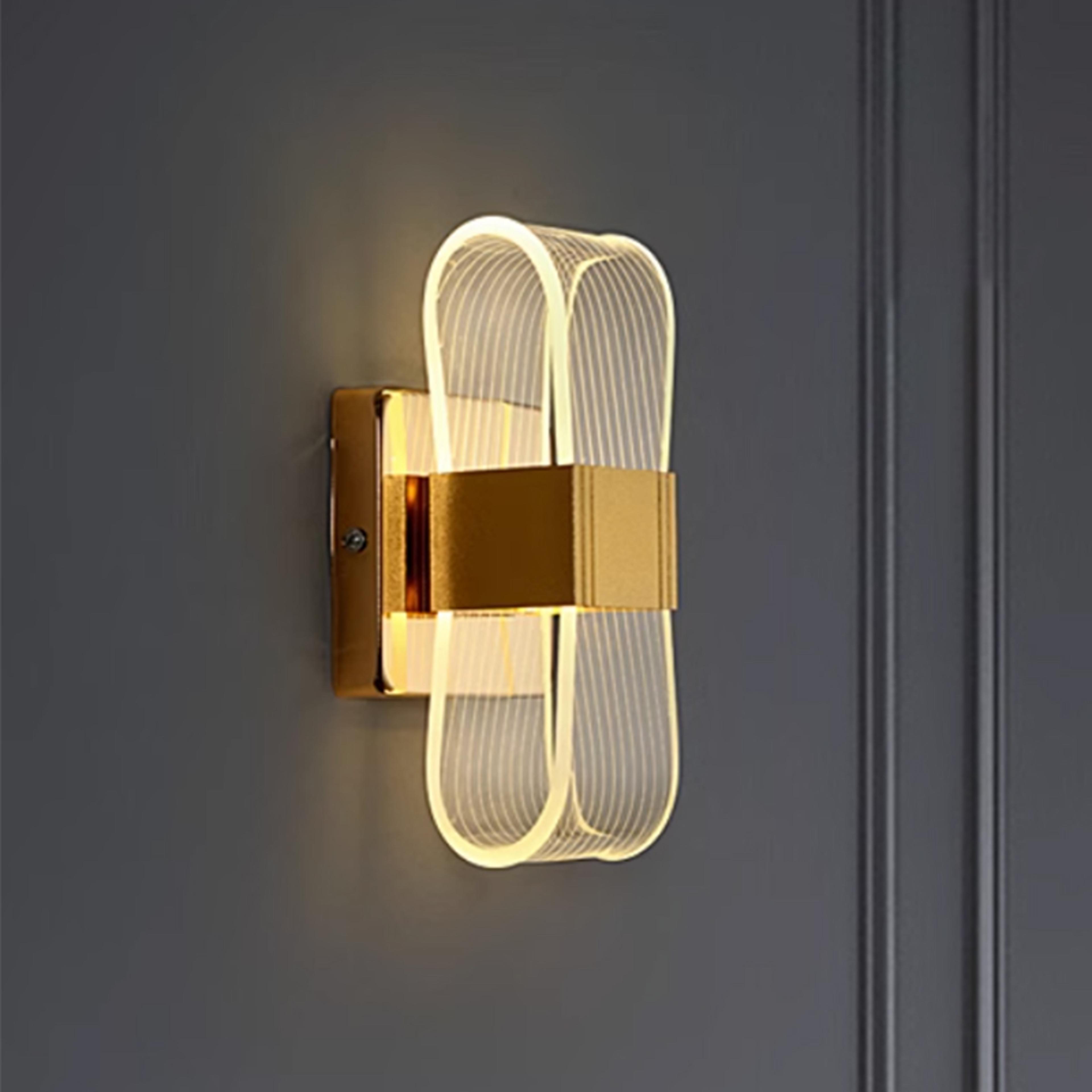nordic led wall lamp modern acrylic aluminum bedside wall lamp with warm white glow