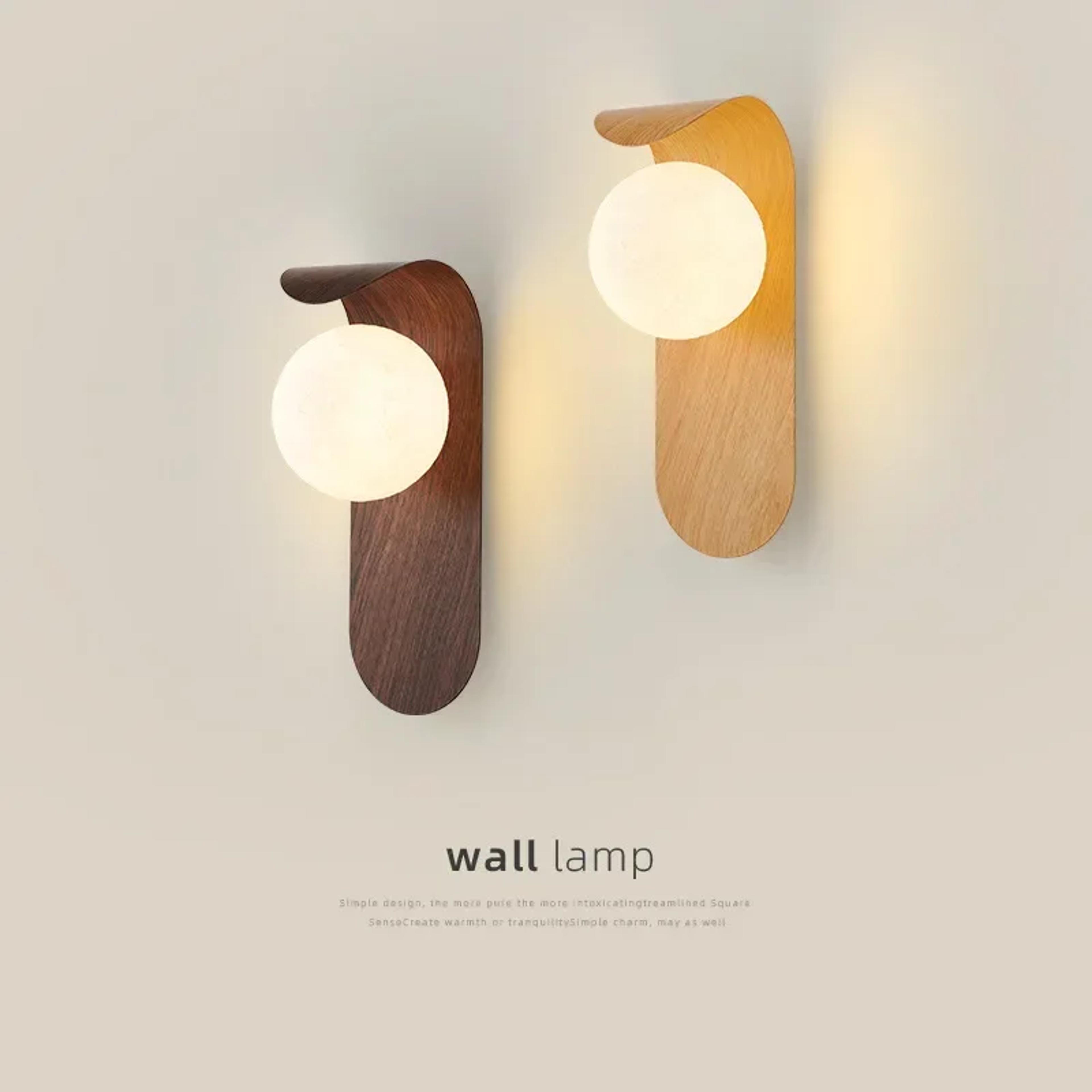 modern wood grain wall lamp led wall sconce for bedroom living room hallway with acrylic shade