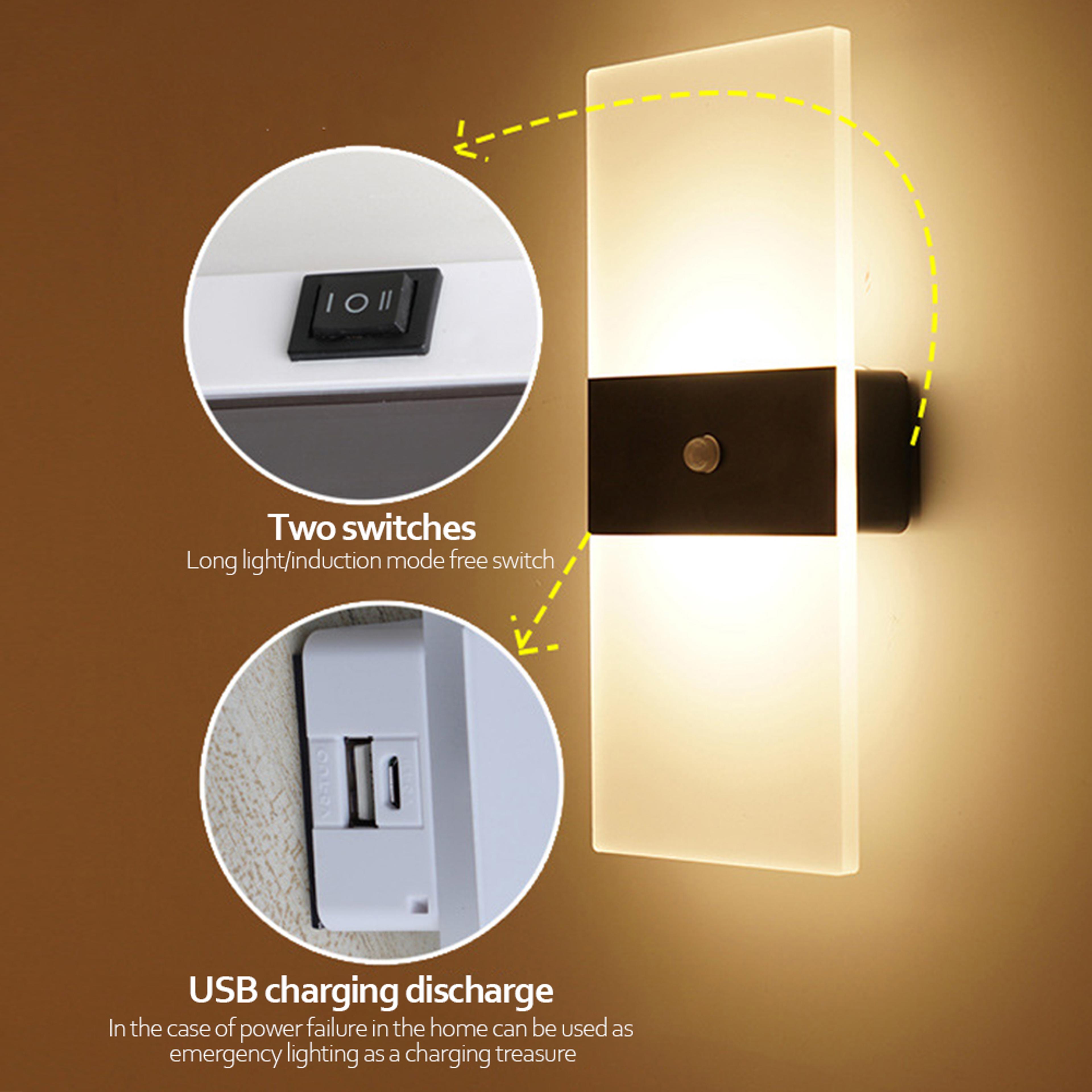 usb rechargeable motion sensor wall light wireless wall sconce for bedroom hallway staircase