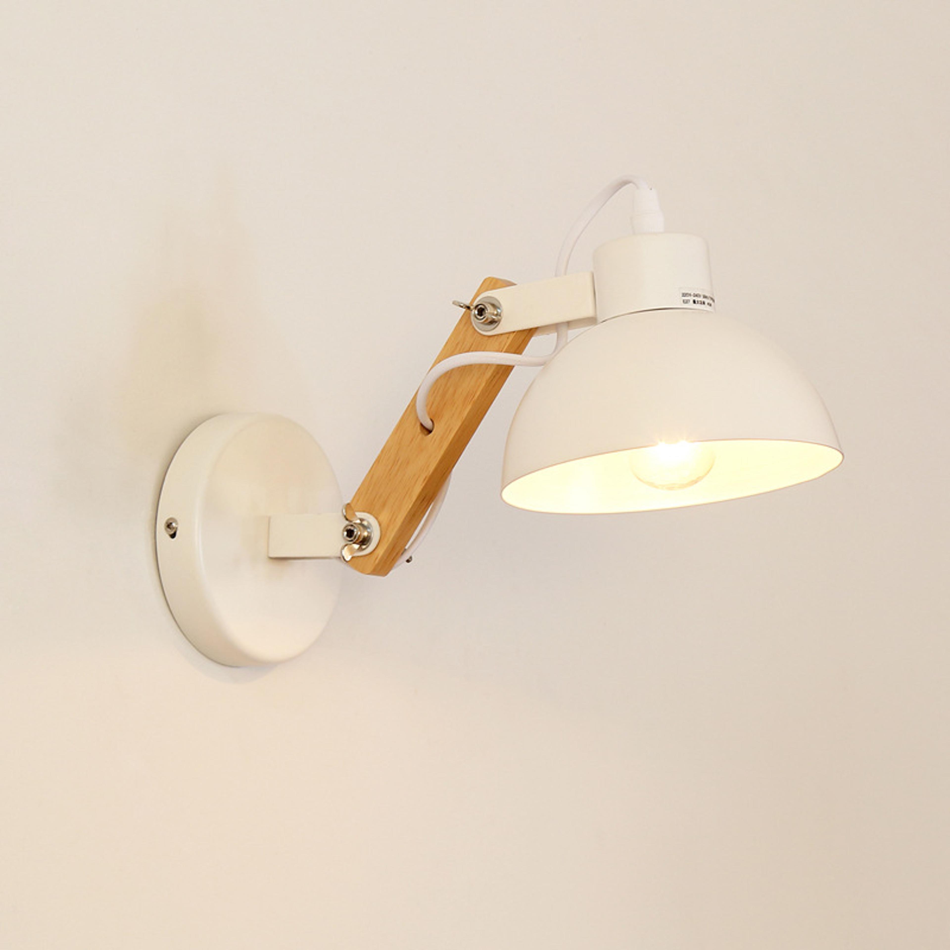 nordic adjustable wall sconce swing arm wood wall lamp with e27 socket