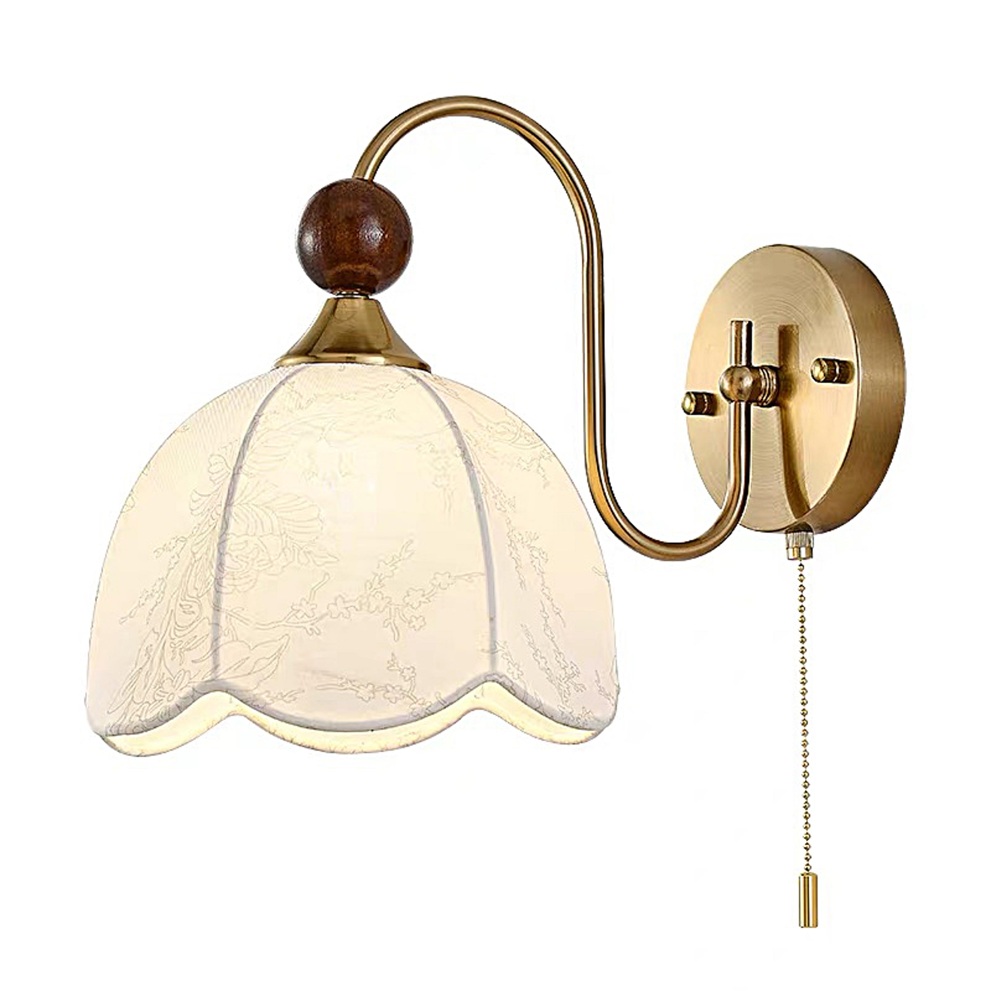 french style bedside wall lamp with fabric shade plug in wall light for bedroom living room hallway