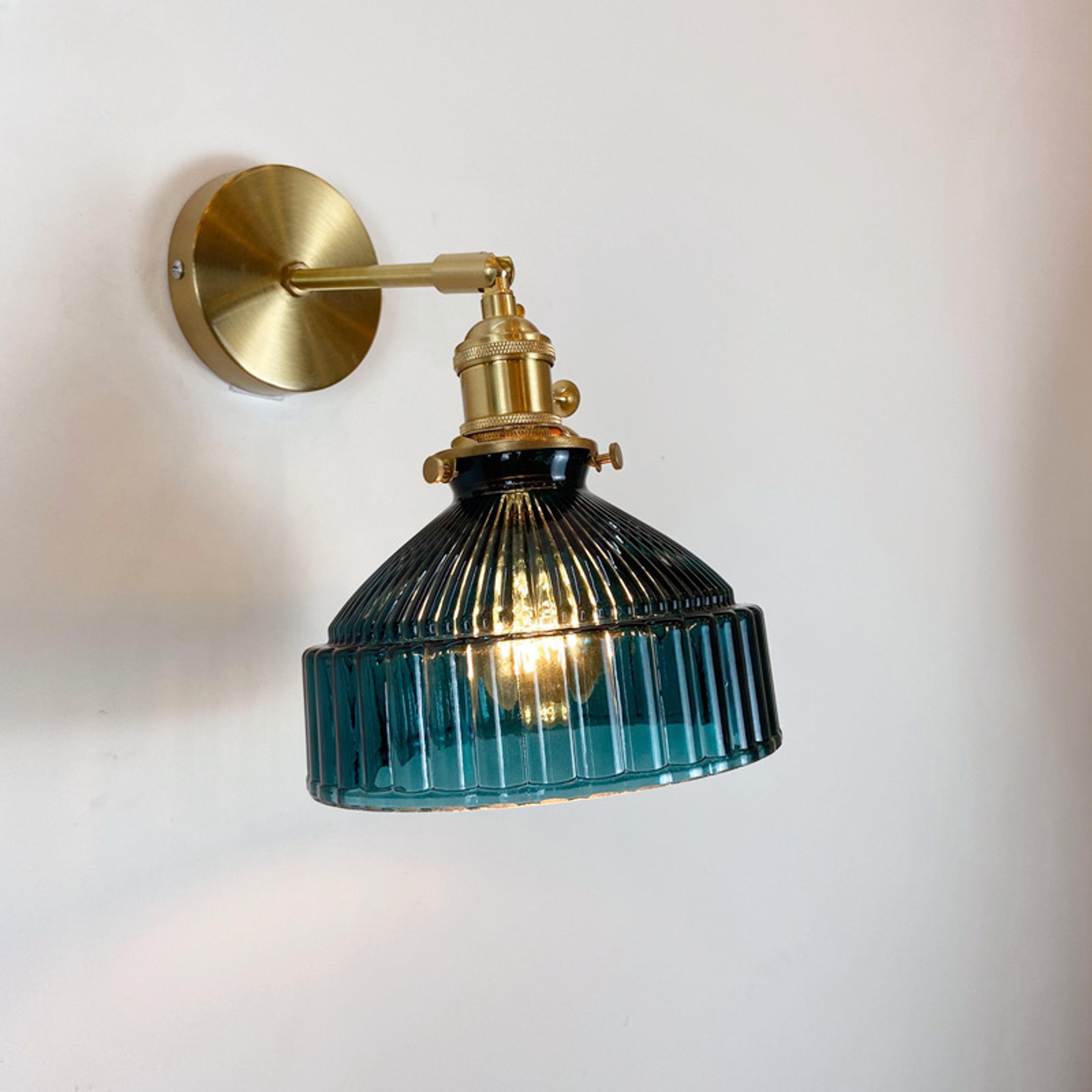 nordic green glass wall sconce modern wall light for bedroom living room hallway decor