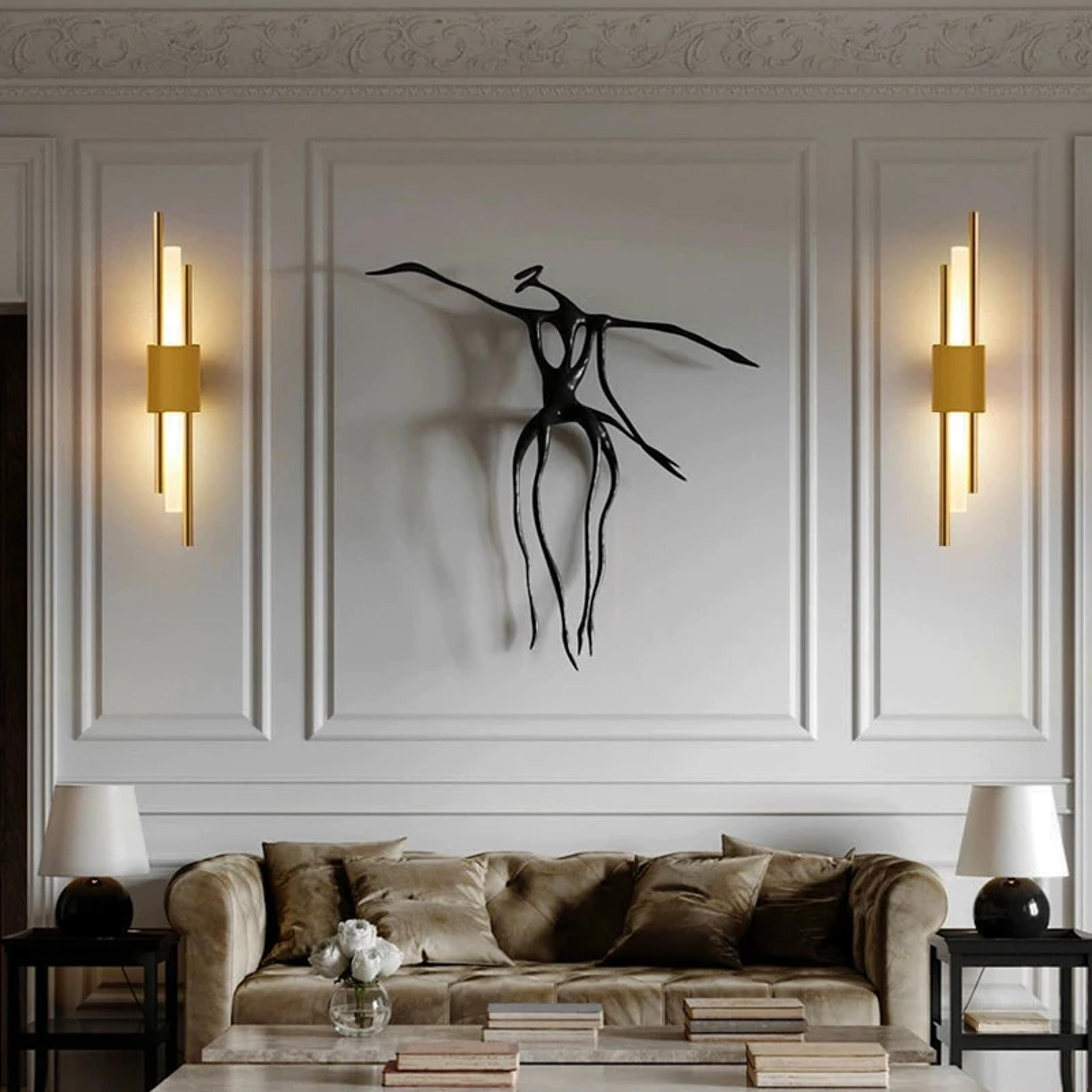 modern led wall sconce black gold modern wall light for bedroom living room hallway