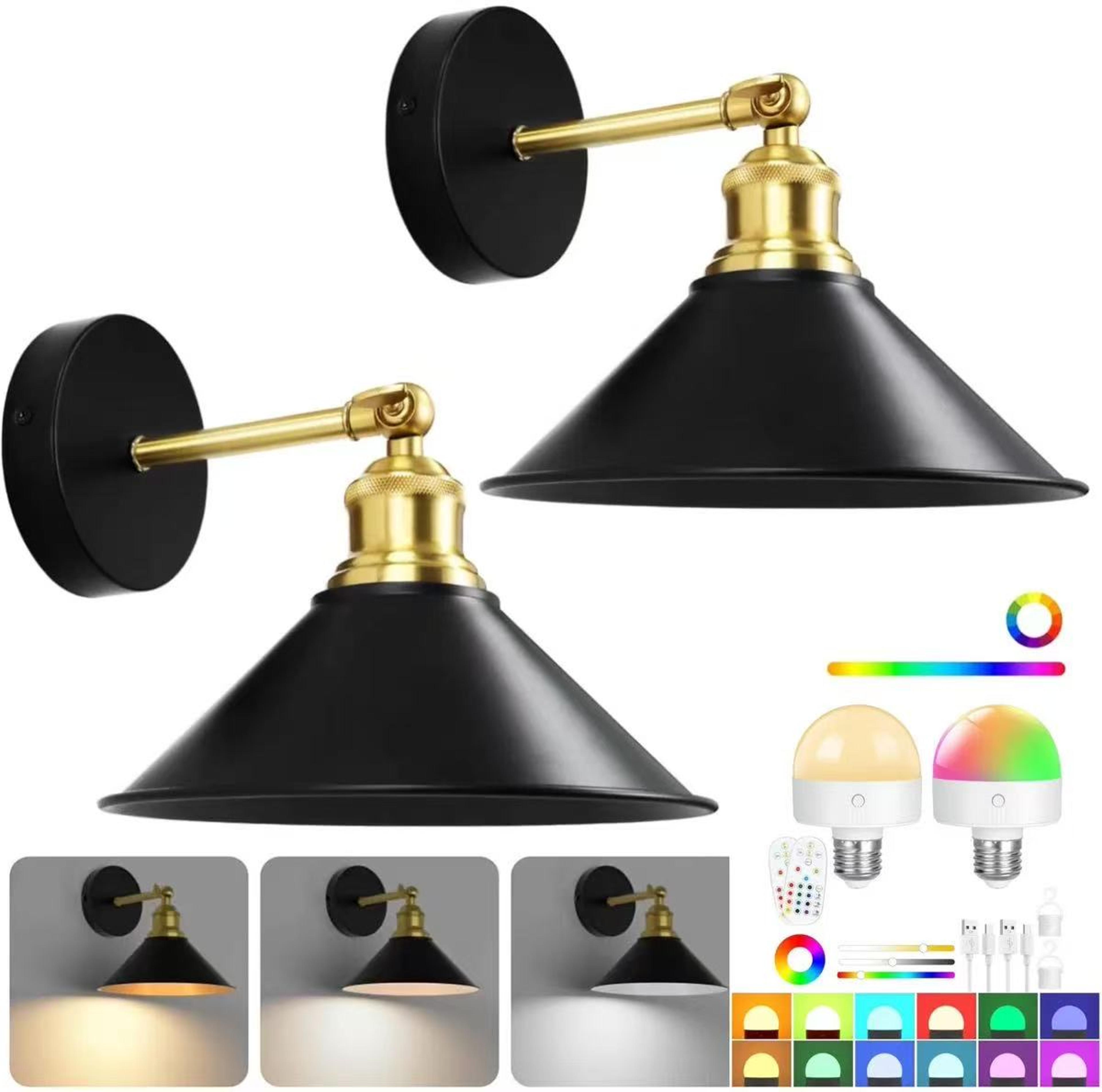 rechargeable wireless wall light with remote control 15 color dimmable detachable led bulb