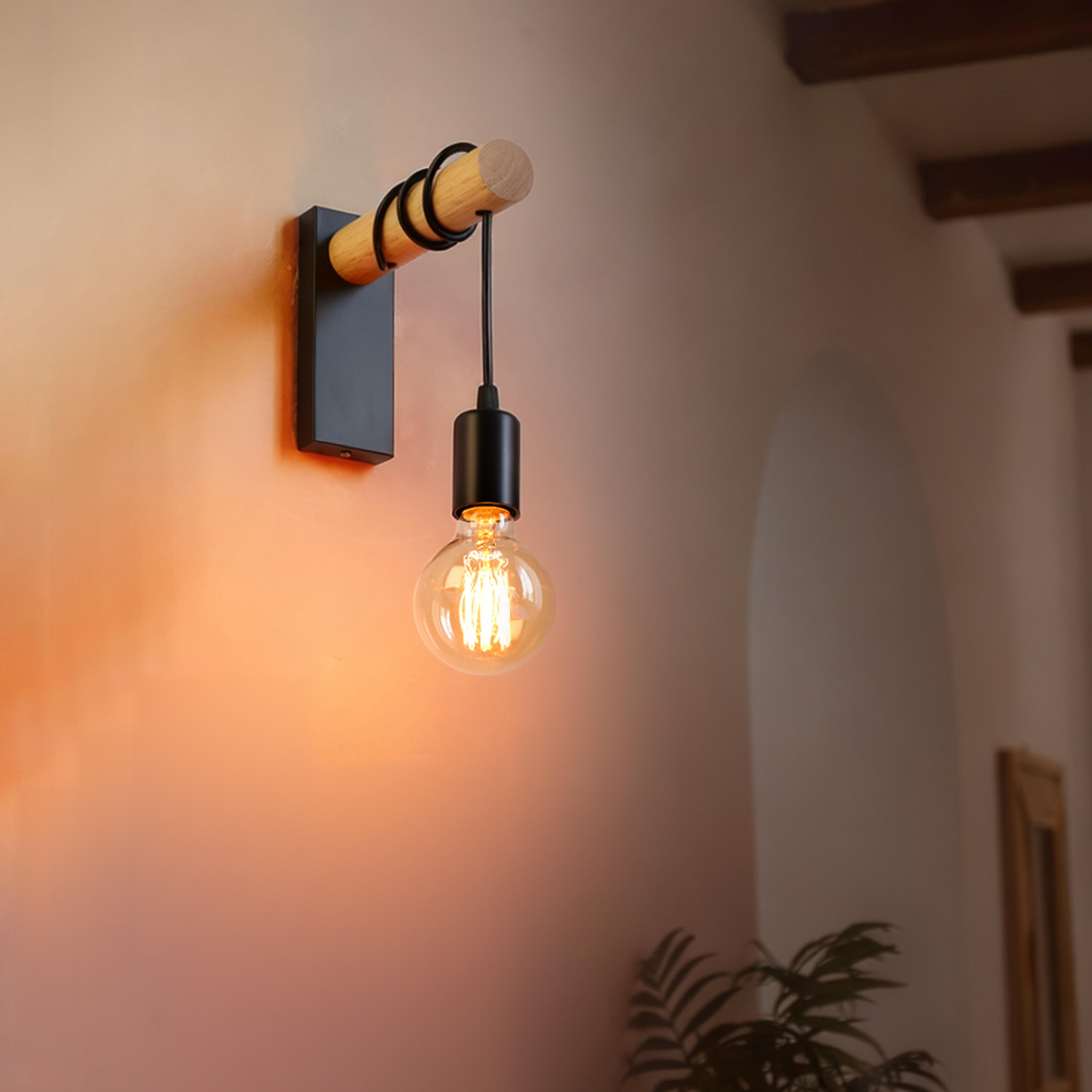 rustic wood wall sconce industrial wall lamp for bedroom hallway living room