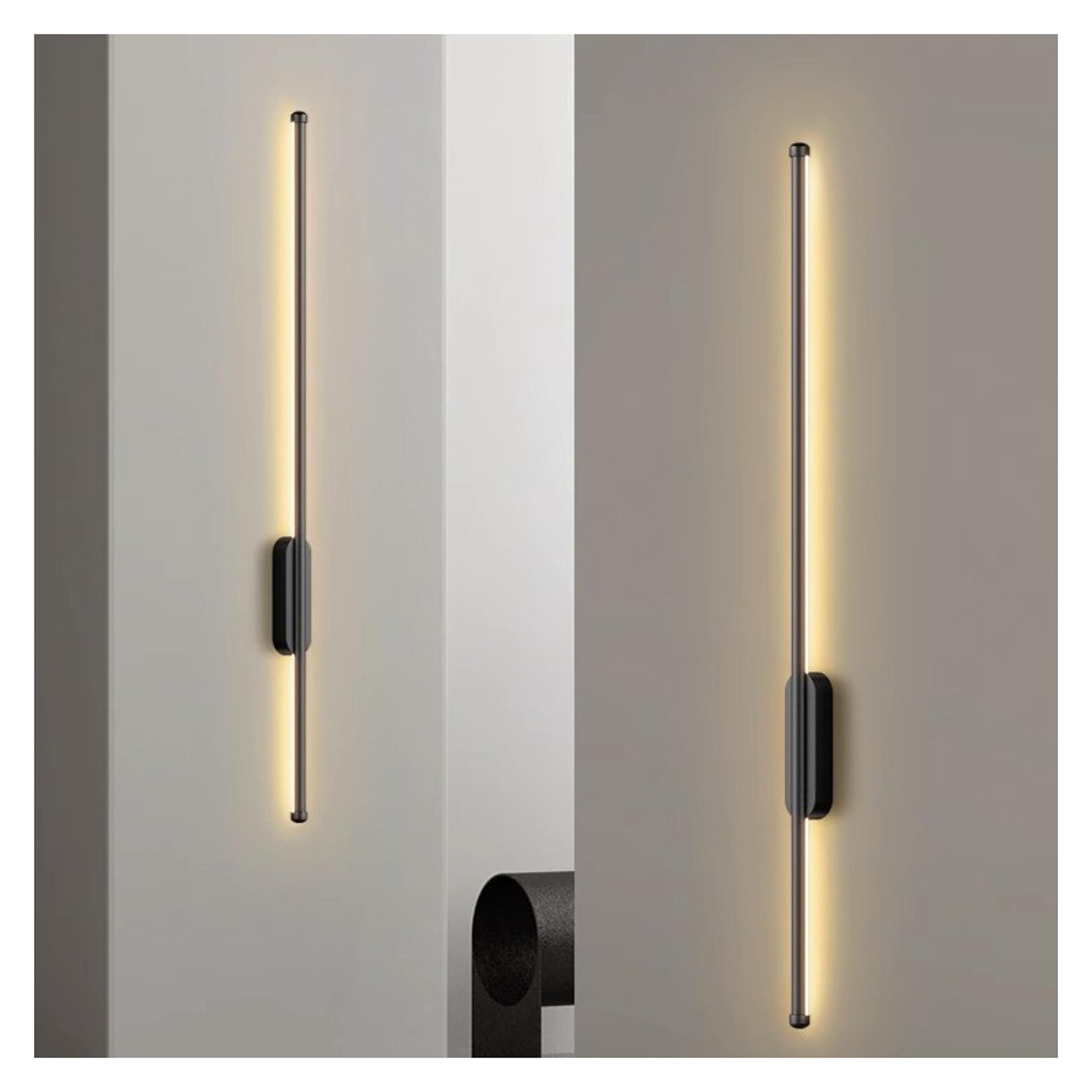 modern led wall lamp black gold minimalist wall light for bedroom living room hallway