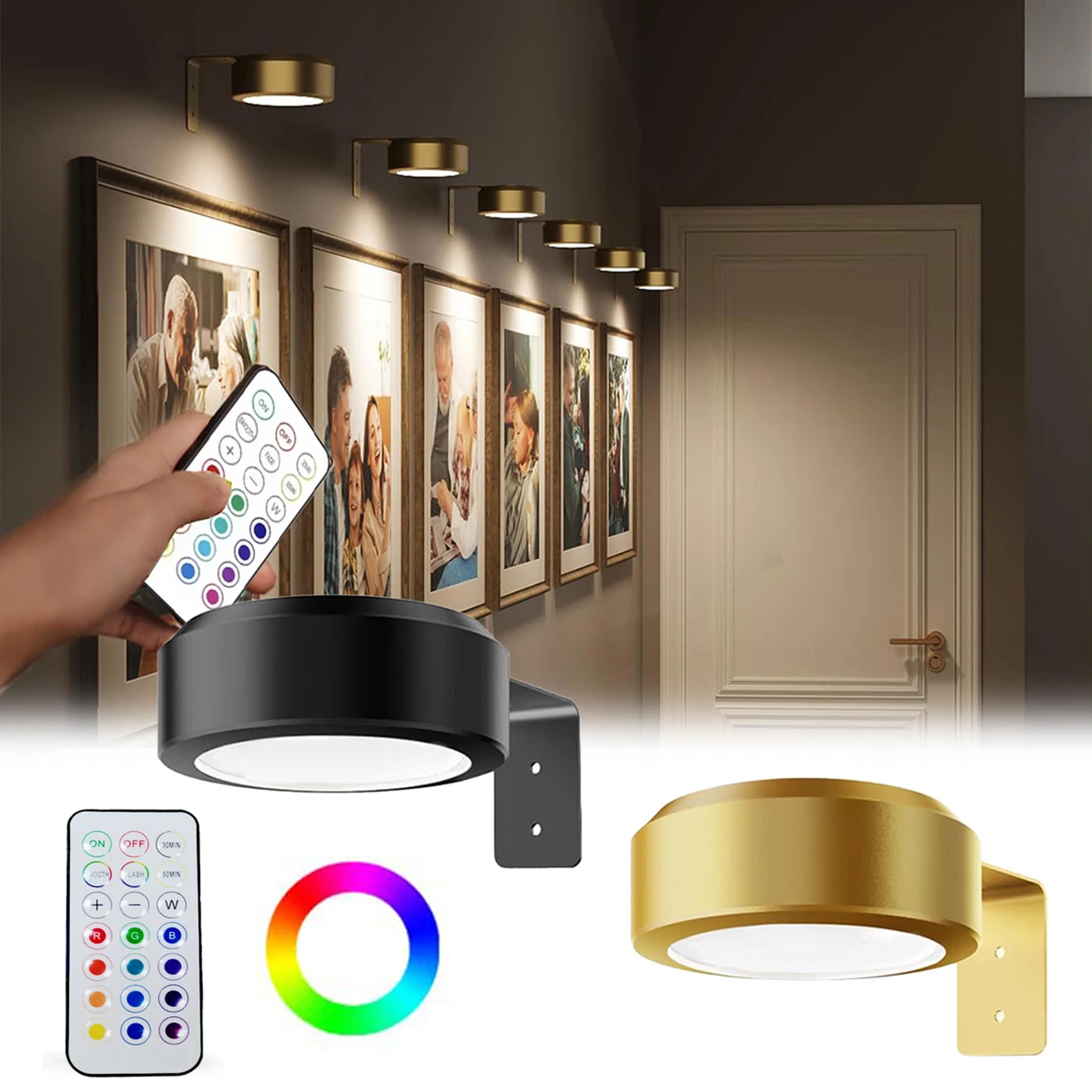led picture light with remote control magnetic battery powered art display lamp