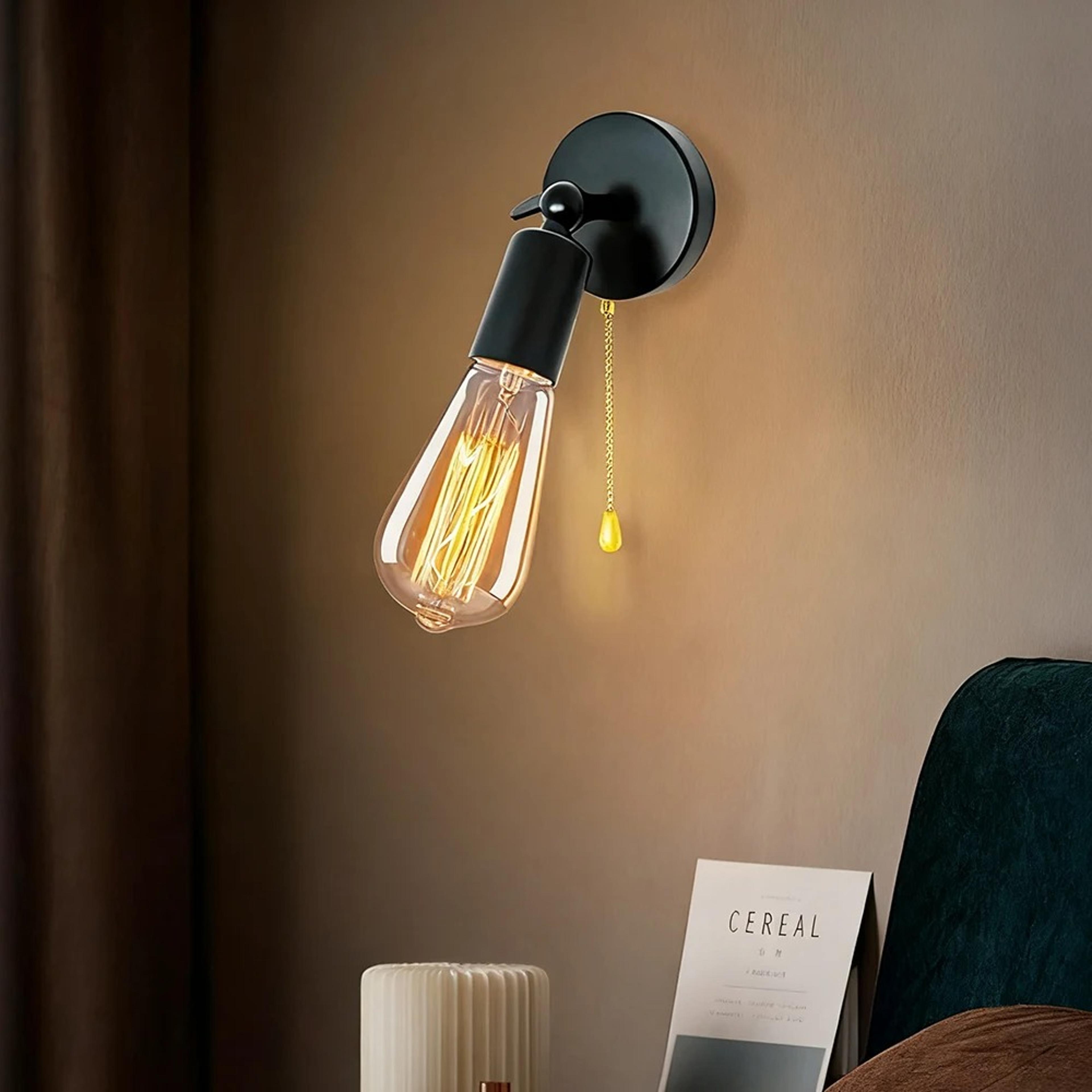 industrial wall lamp black iron e27 wall sconce vintage bedside light fixture