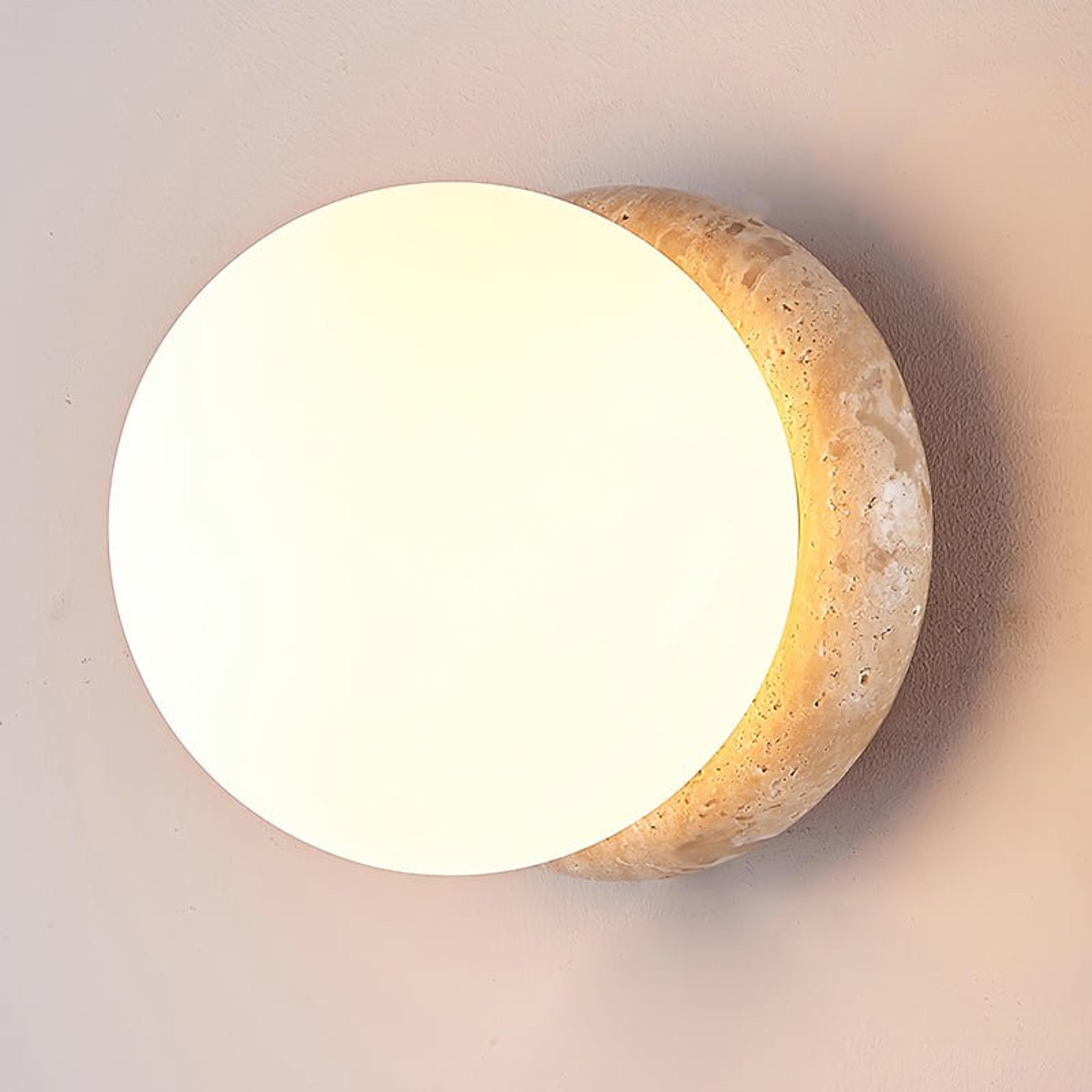 wabi sabi travertine wall light natural stone led wall sconce for indoor outdoor spaces