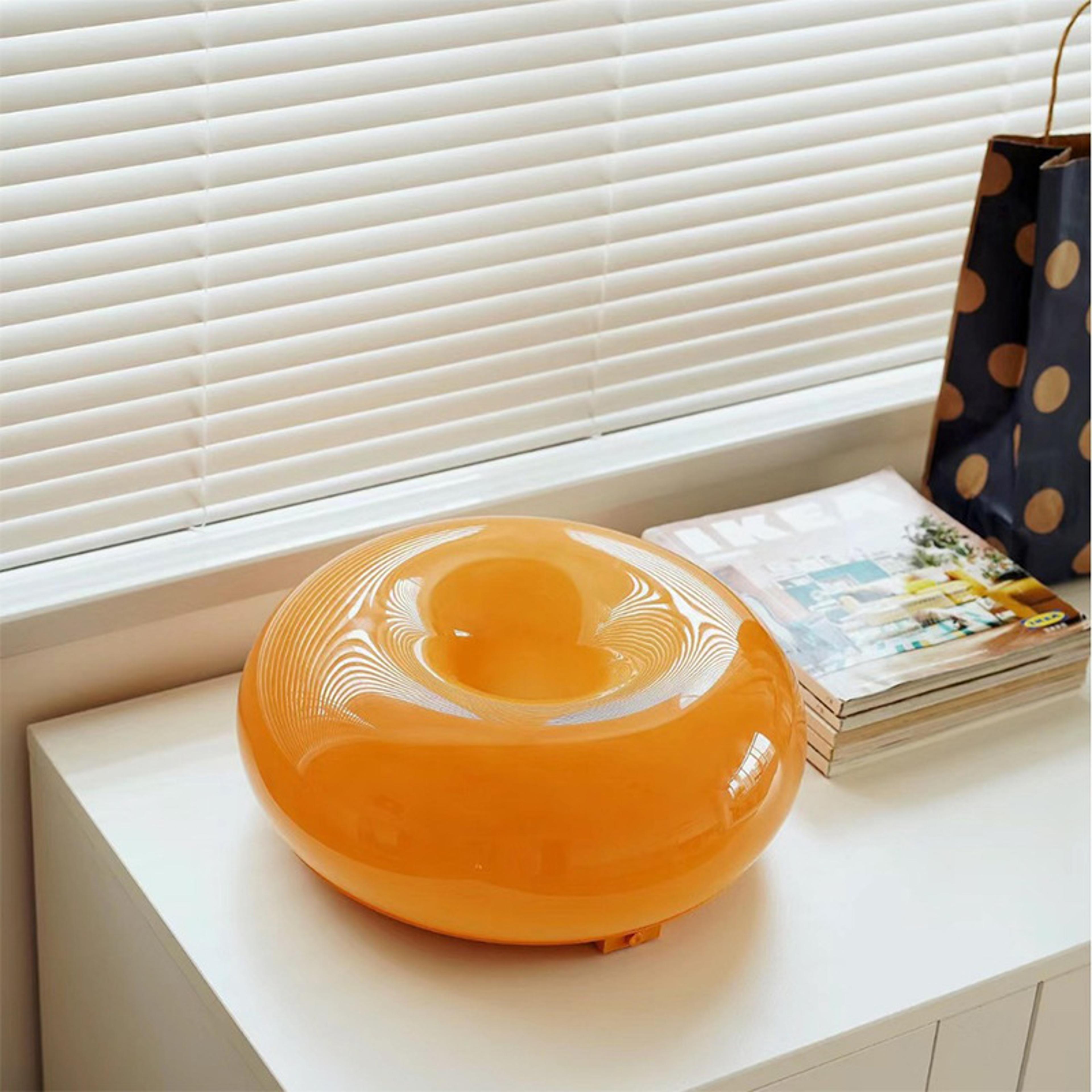 donut glass wall lamp usb touch led wall light with tricolor glow for bedroom & living room