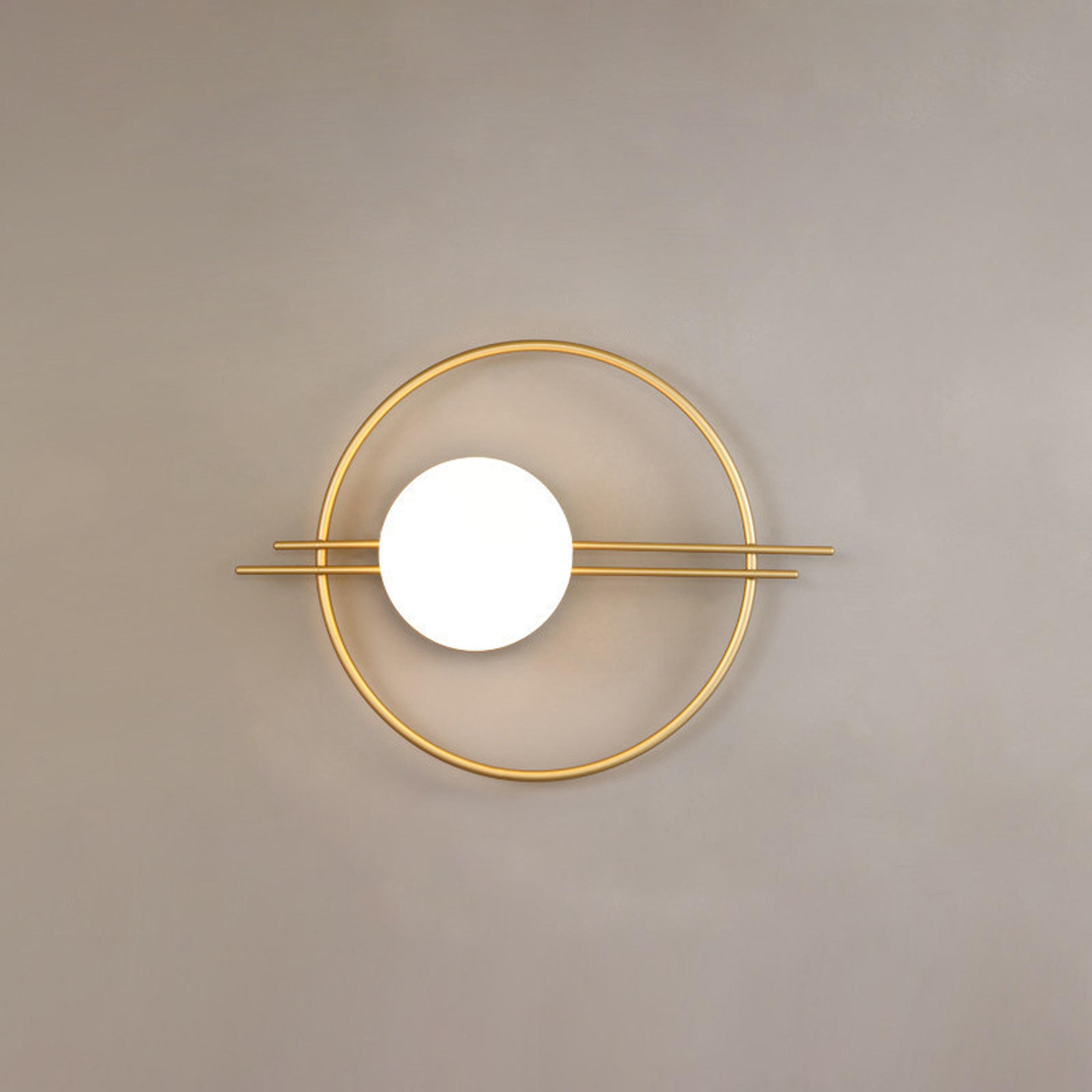 modern led wall sconce gold & black round bedroom wall light