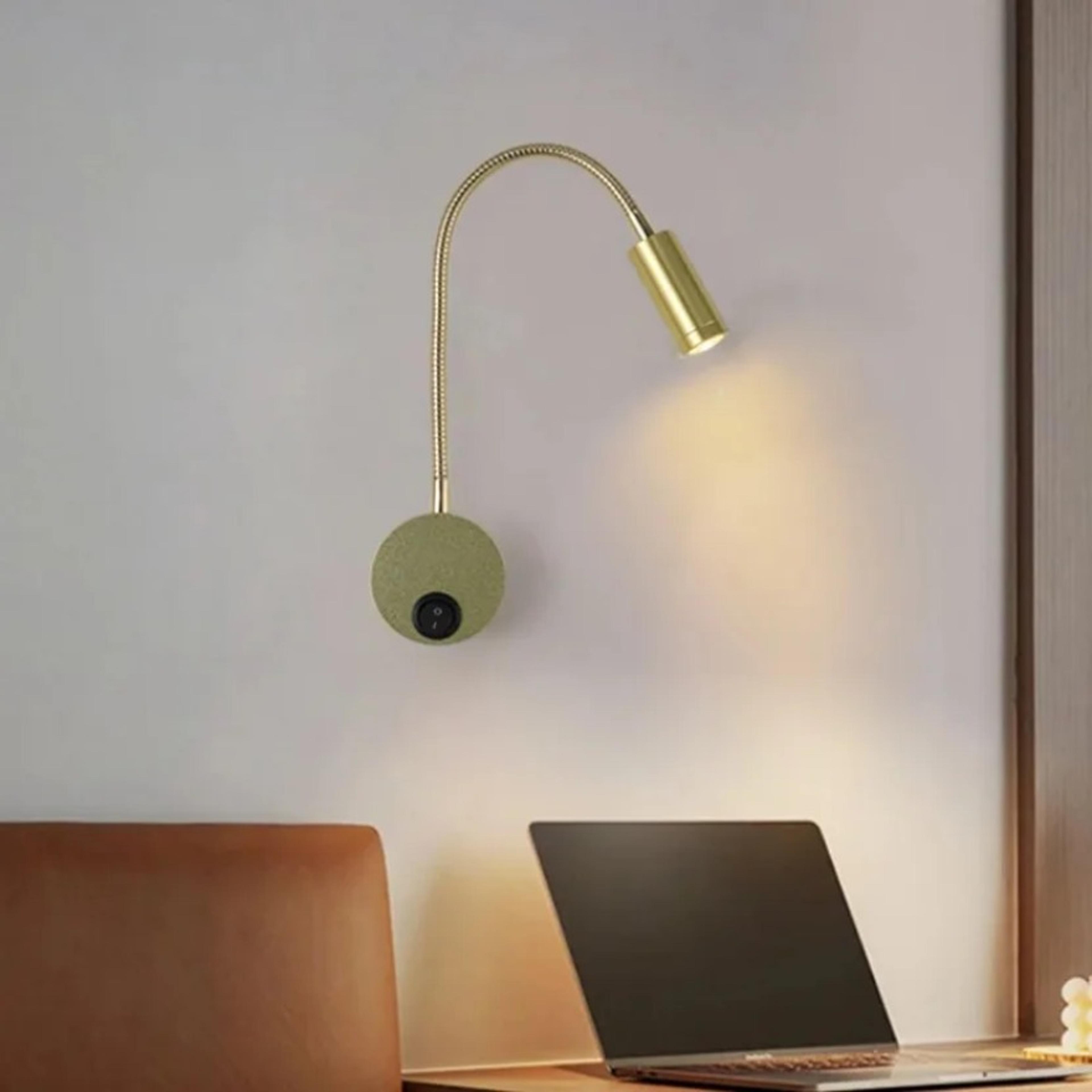 led wall reading light with switch adjustable gooseneck bedside lamp
