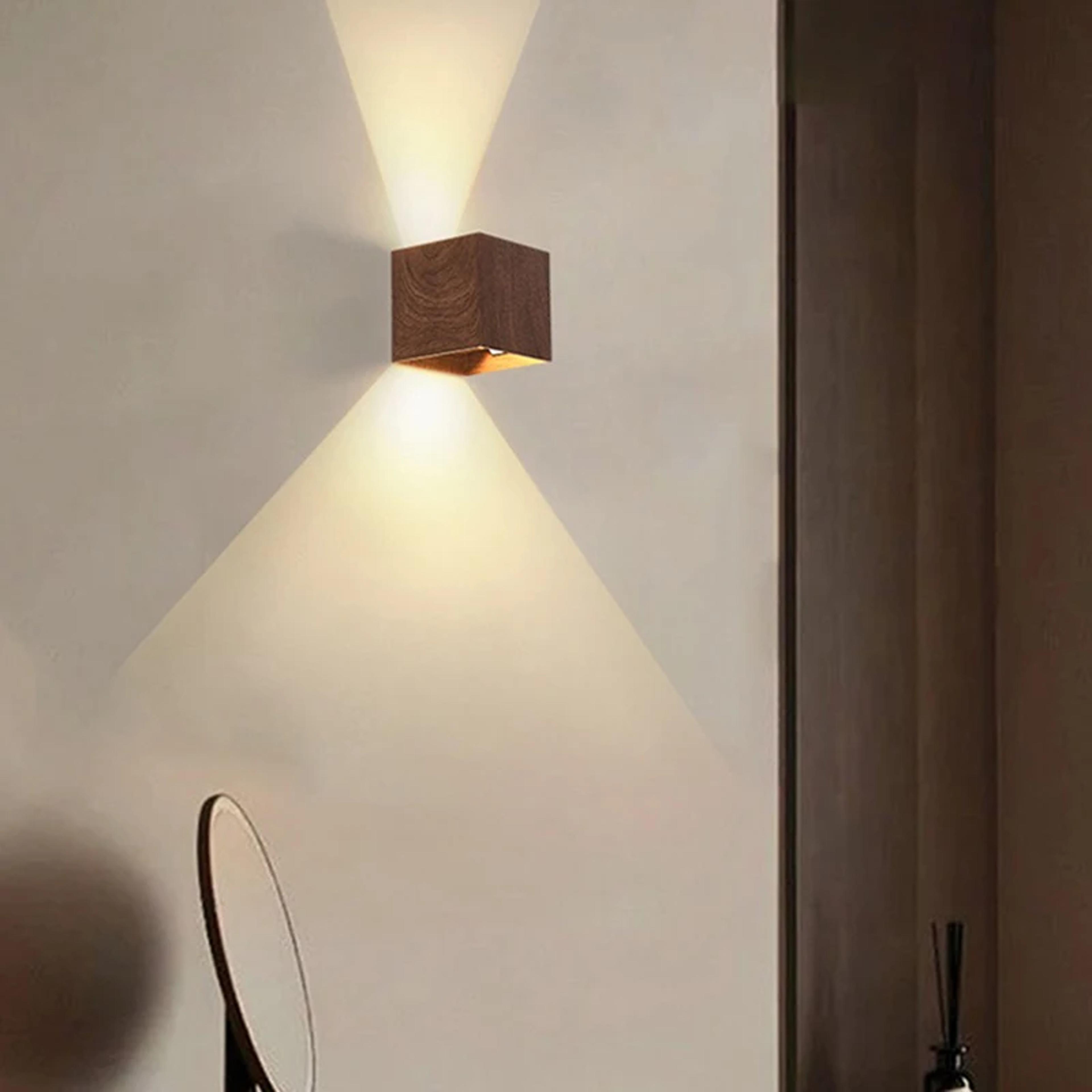 creative wood wall lamp led up down modern wall sconce for home decor