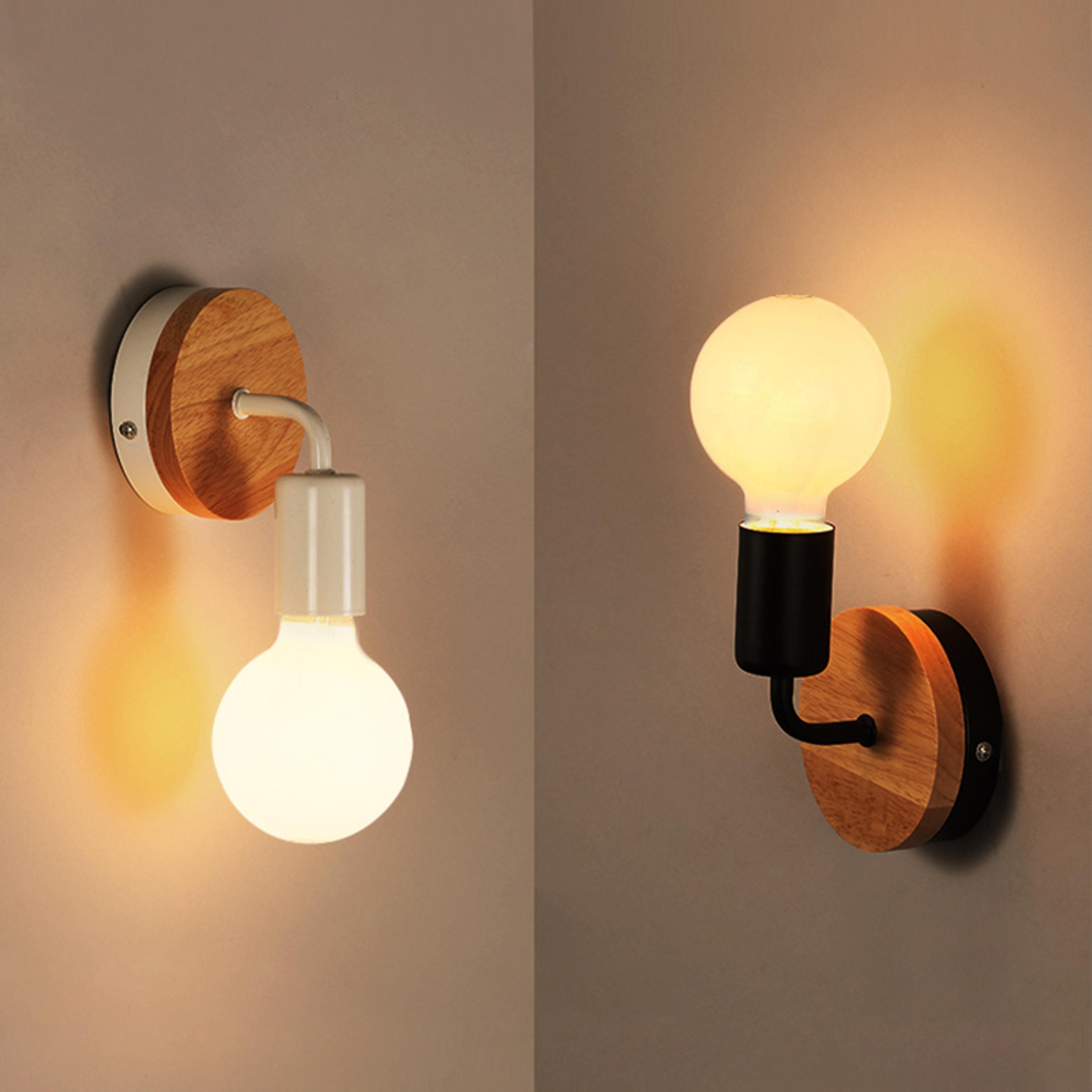 nordic led wall lamp modern bedroom wall sconce with bulb base