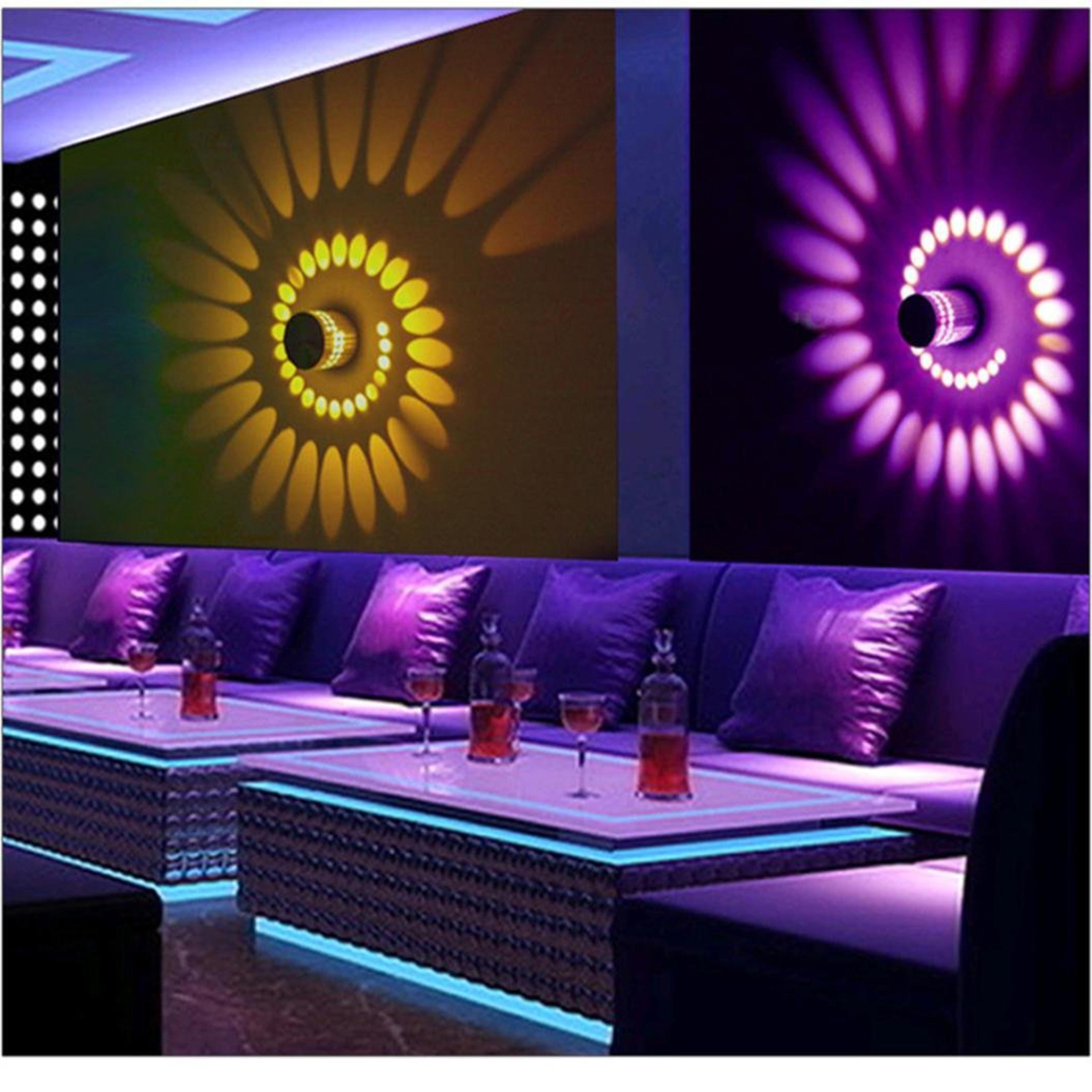 rgb spiral led wall light sconce with remote for party and home decor