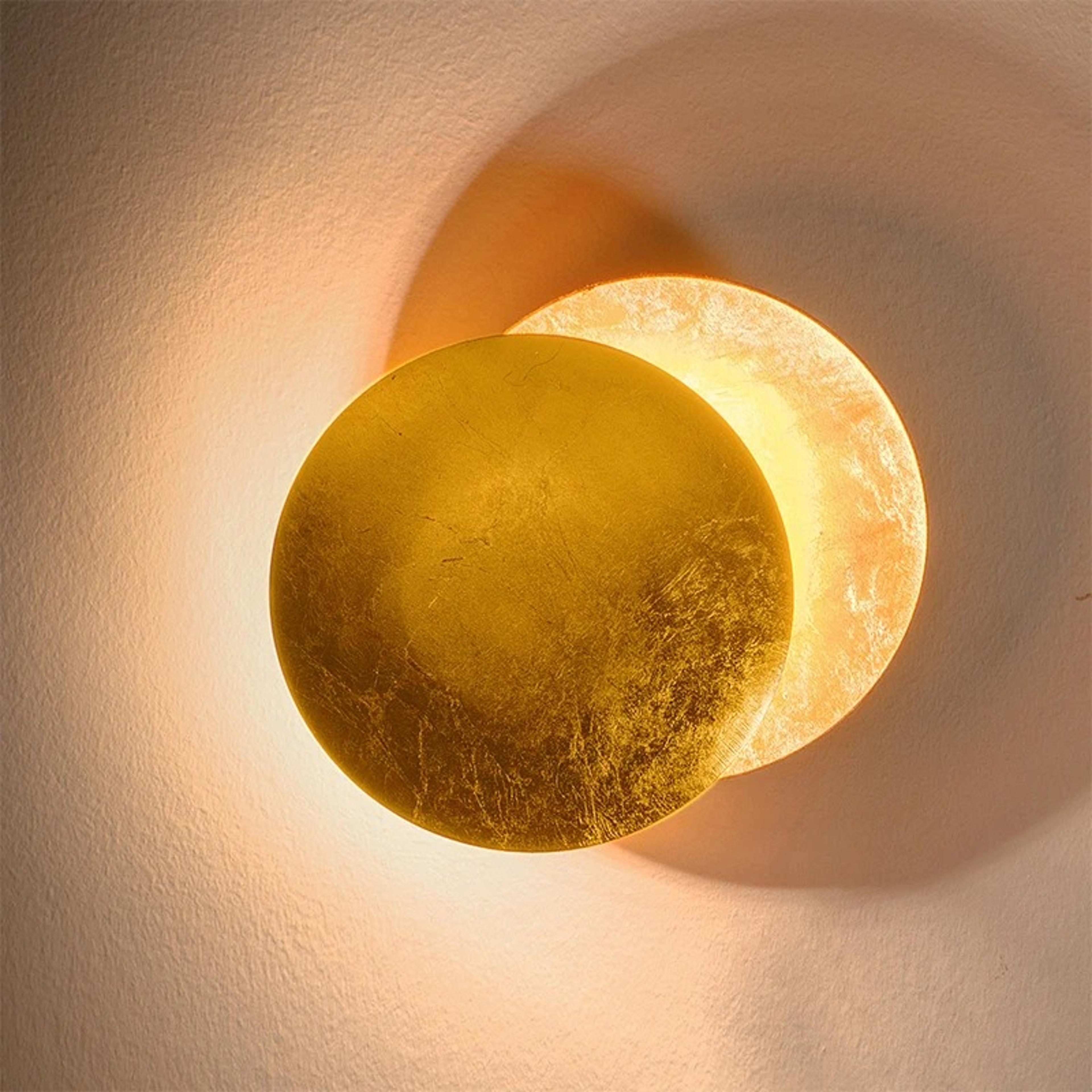 creative moon led wall sconce gold round modern wall light