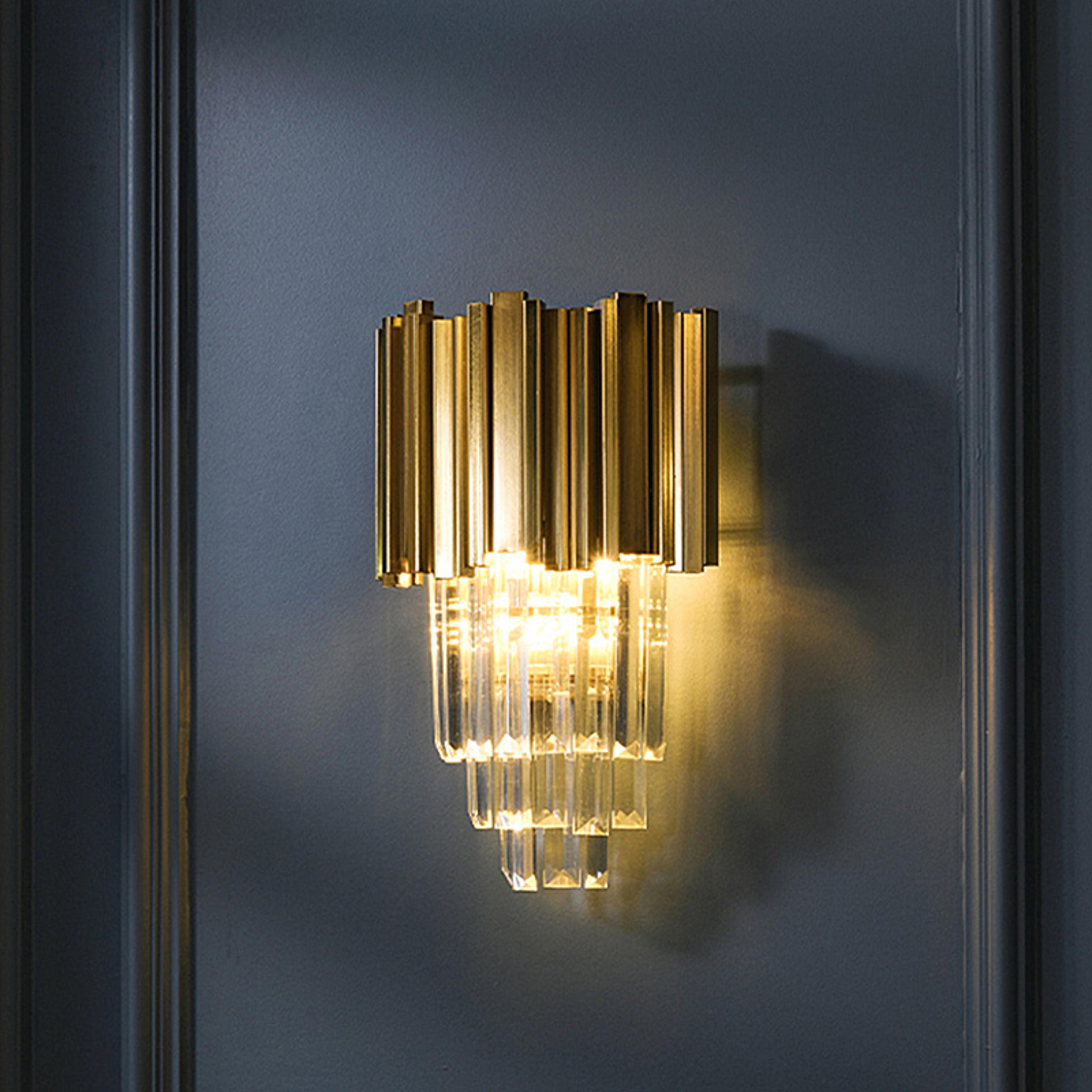 modern gold crystal led wall lamp for elegant home interiors
