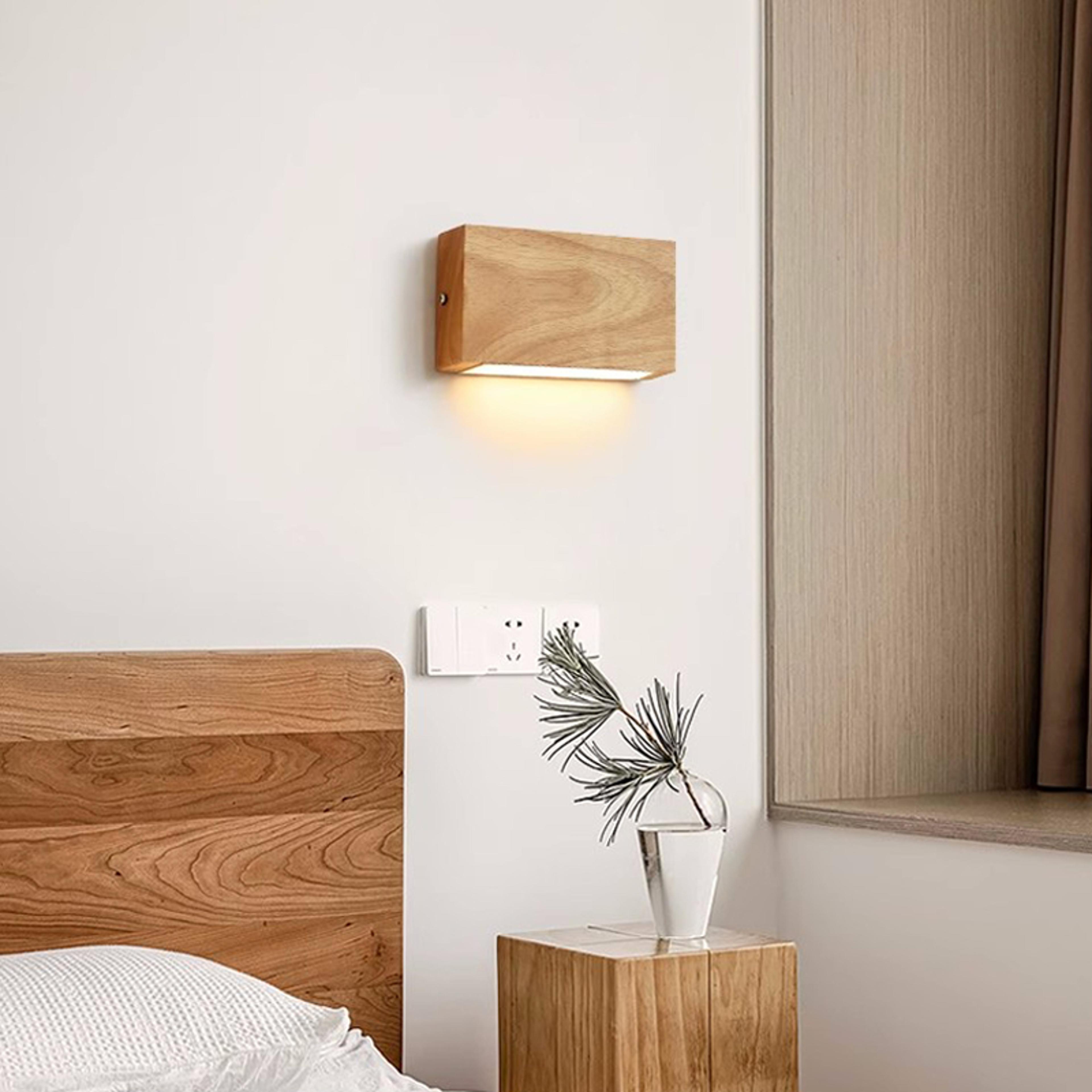 japanese style solid wood wall lamp for bedroom staircase and living room decor