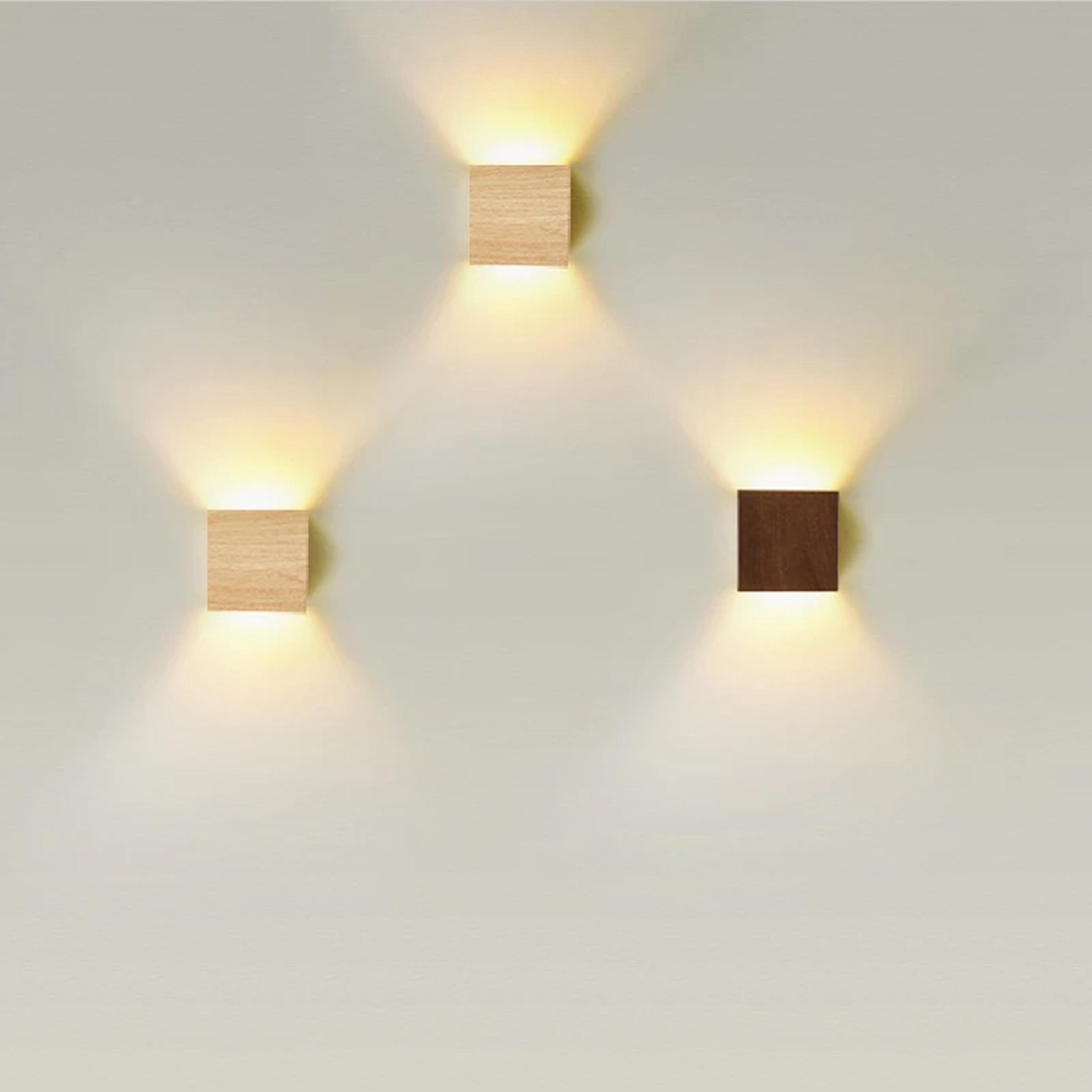 creative wood wall lamp led up down modern wall lighting for bedroom and hallway decor