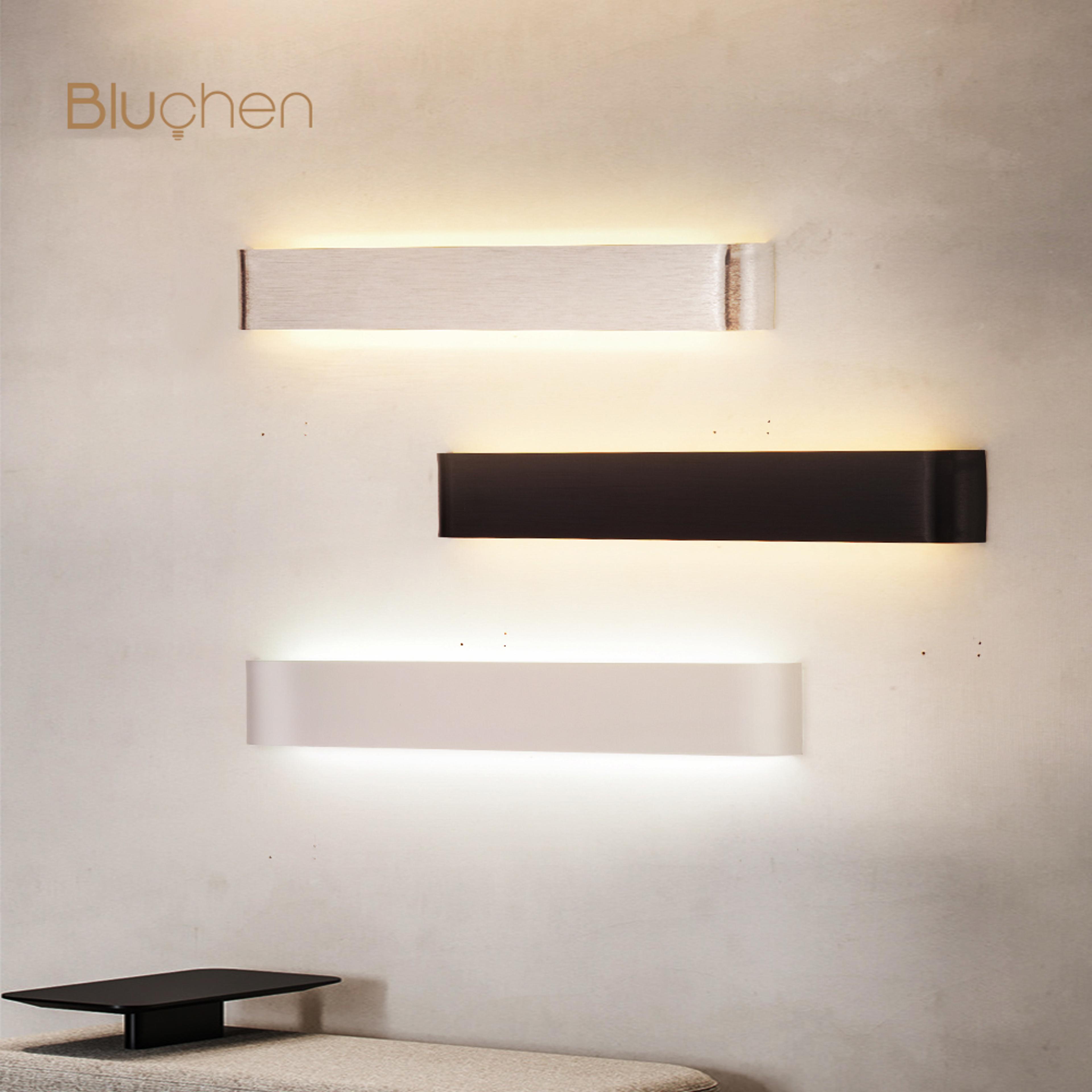 modern led wall sconce light brushed aluminum indoor lamp for bedroom living room decor