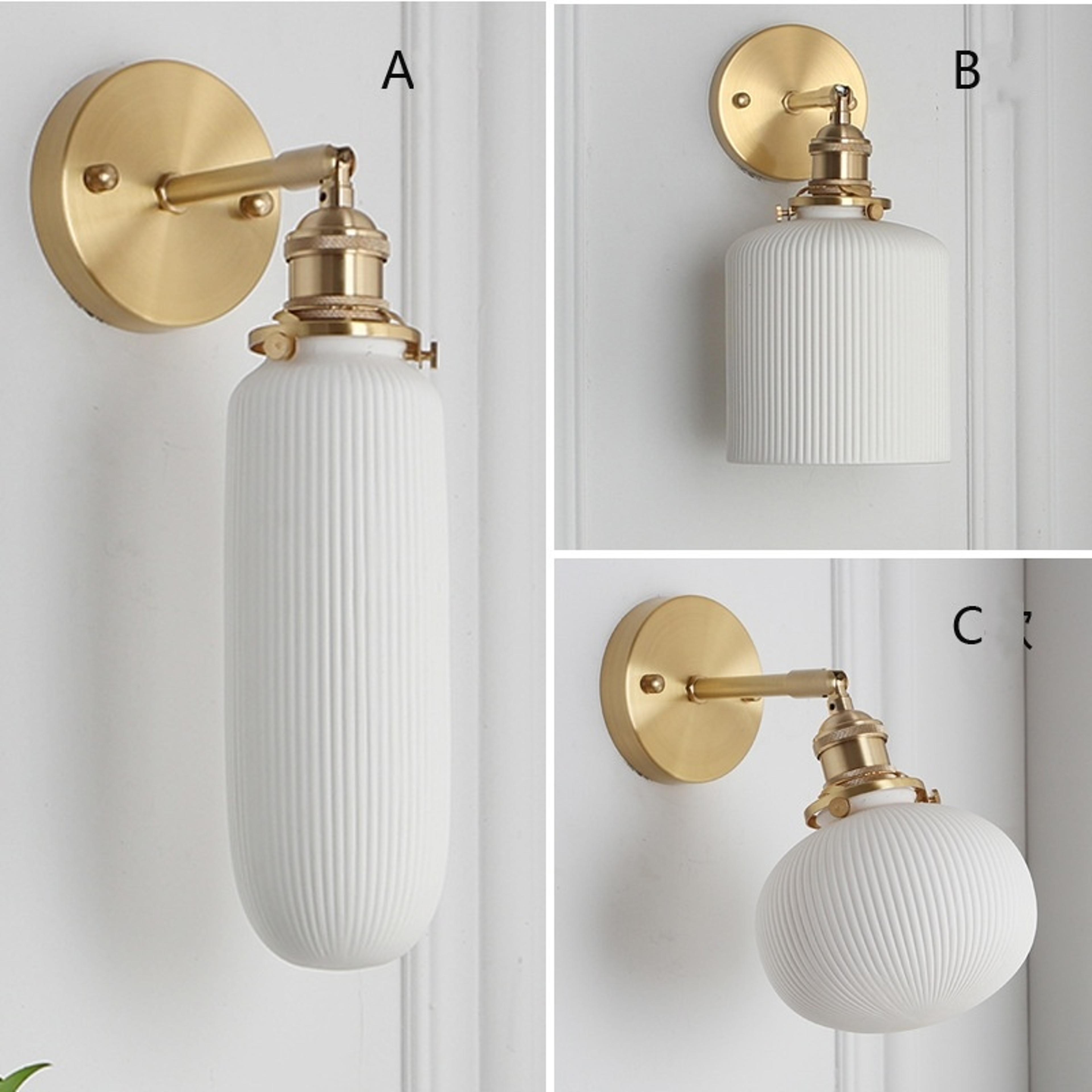 nordic porcelain led wall lamp modern ceramic bedside sconce for bedroom and hallway