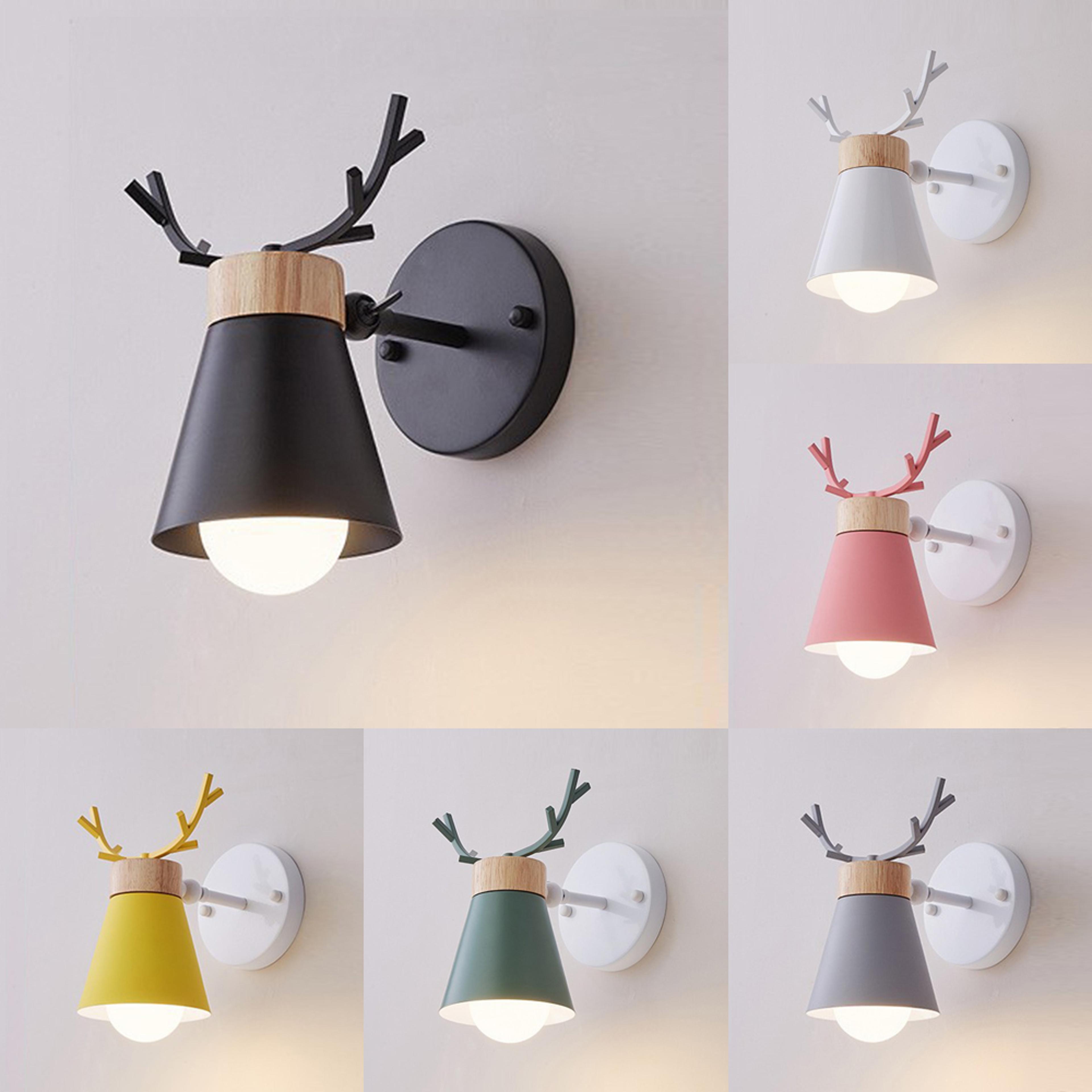 nordic deer antler led wall sconce kids wall lamp for cozy bedroom decor