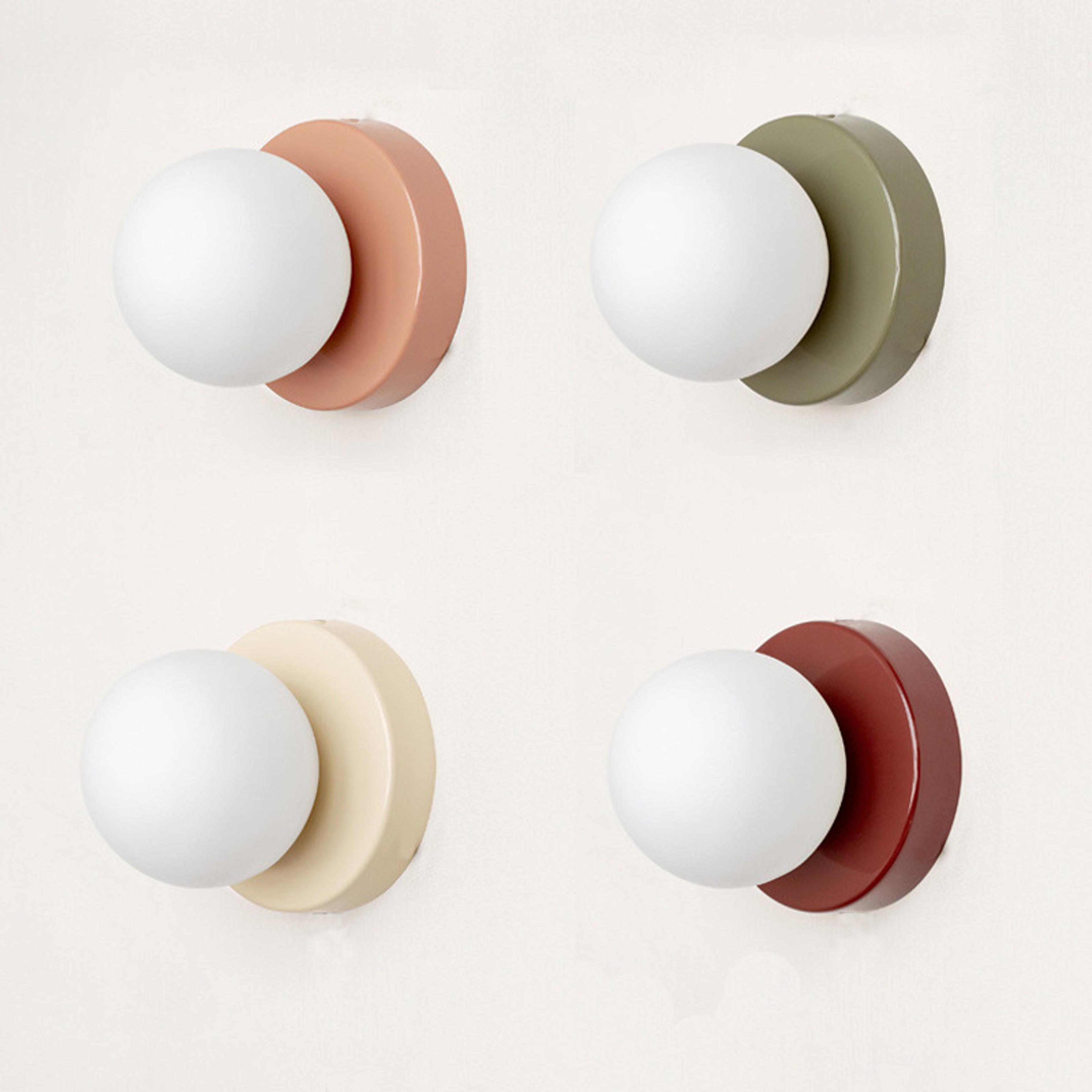 macaron led wall lamp modern glass wall sconce for bedroom and home decor