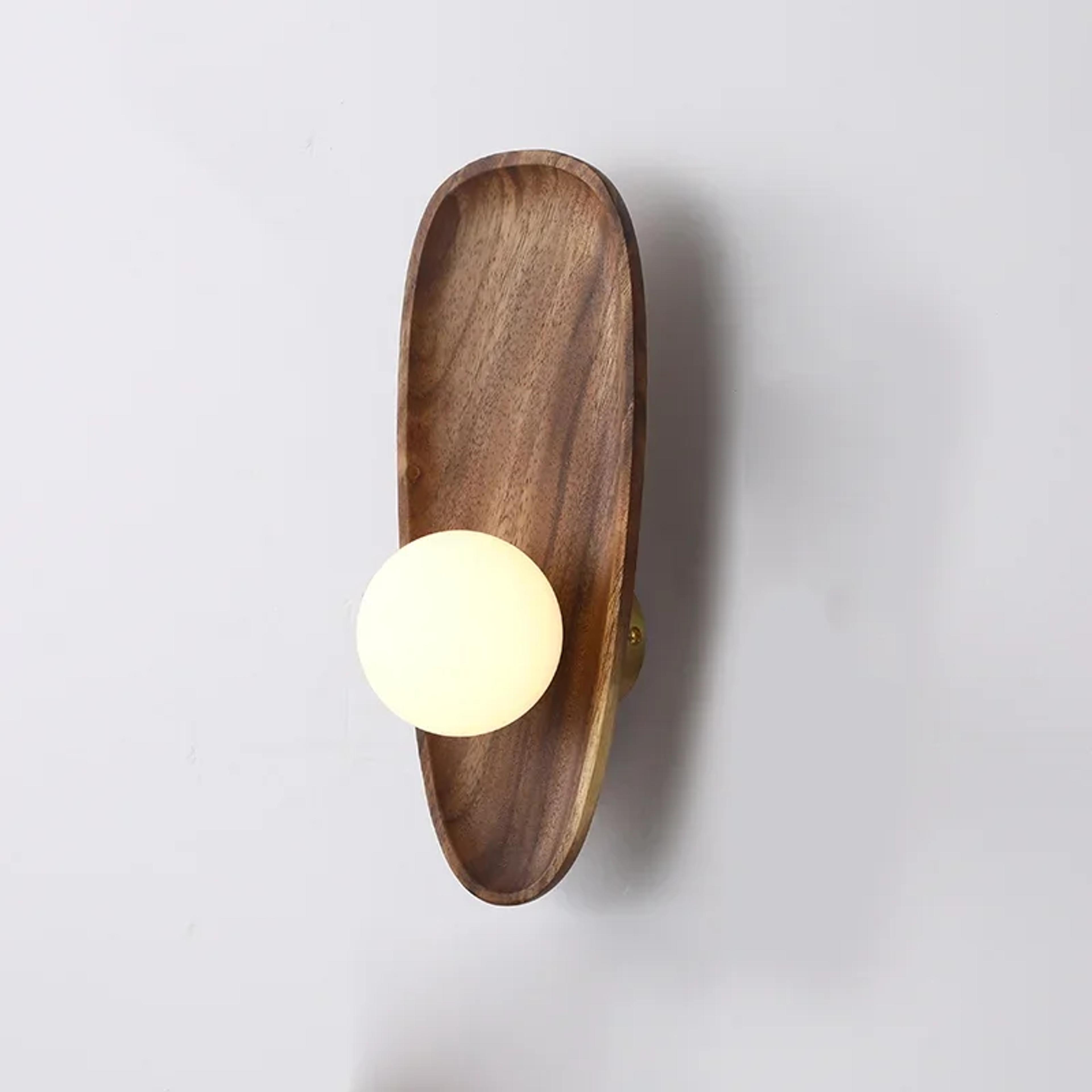 wooden wall lamp vintage glass led wall sconce lighting for living room decor