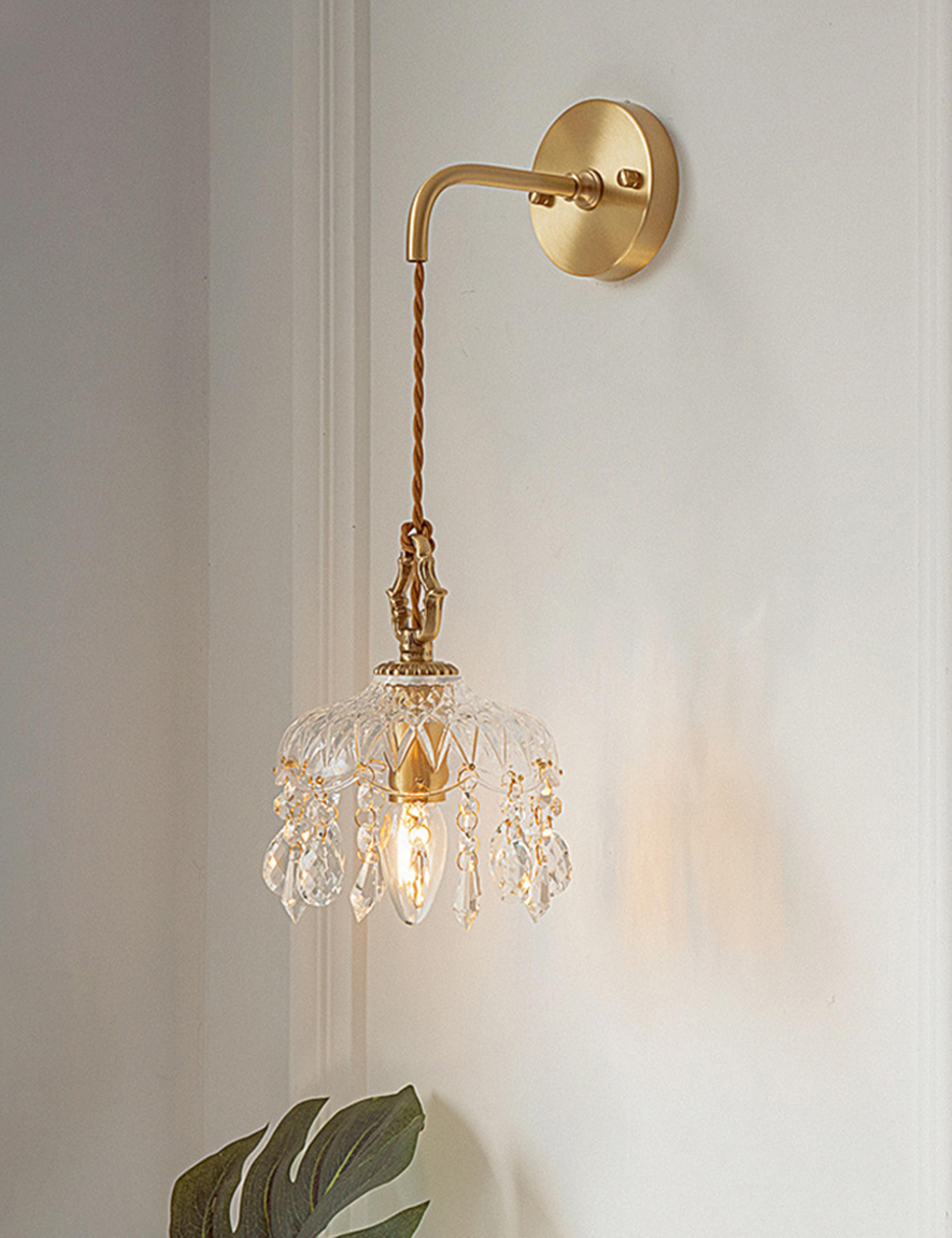 modern crystal wall lamp luxury led lighting for bedroom and living room