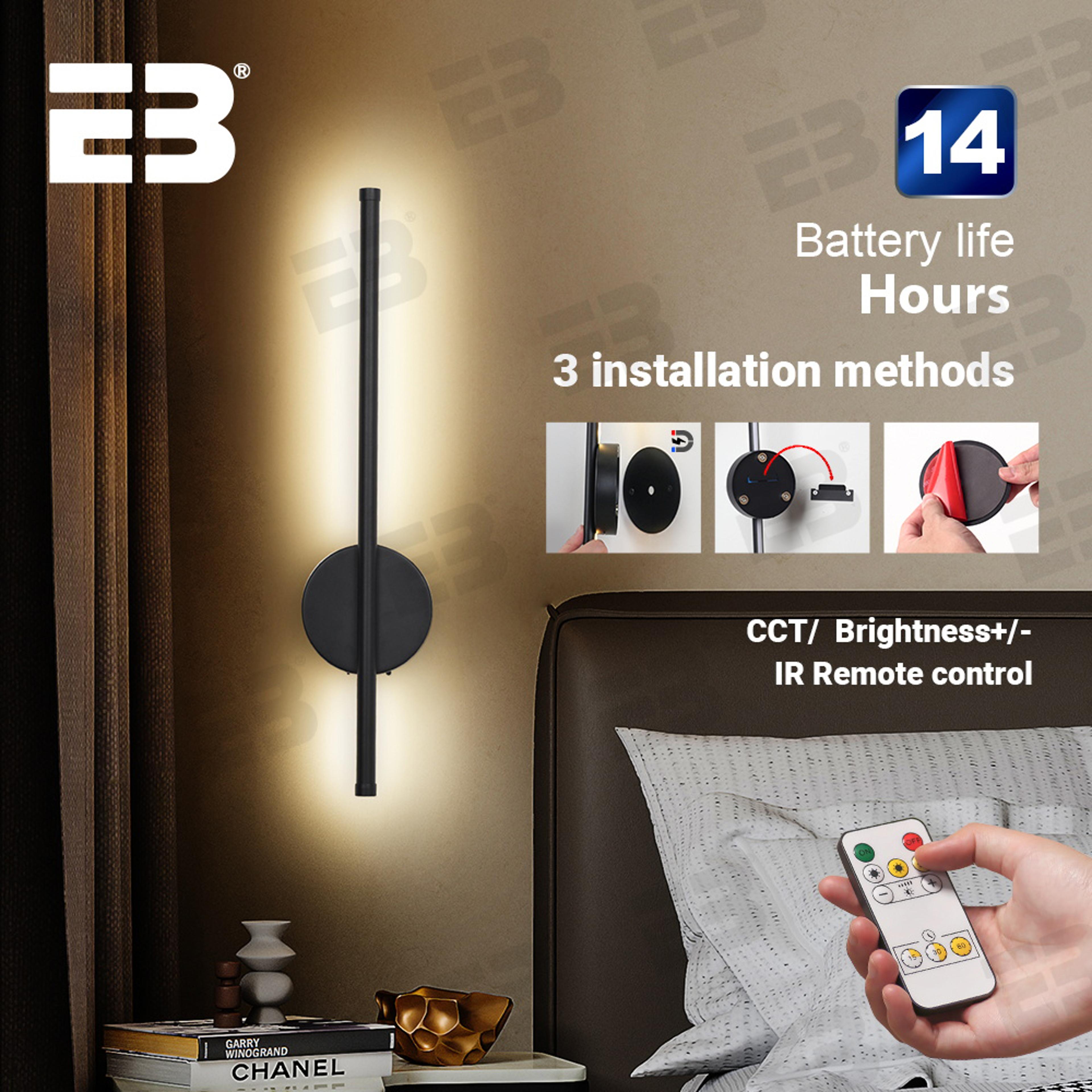 rechargeable led wall light wireless wall sconce with remote control