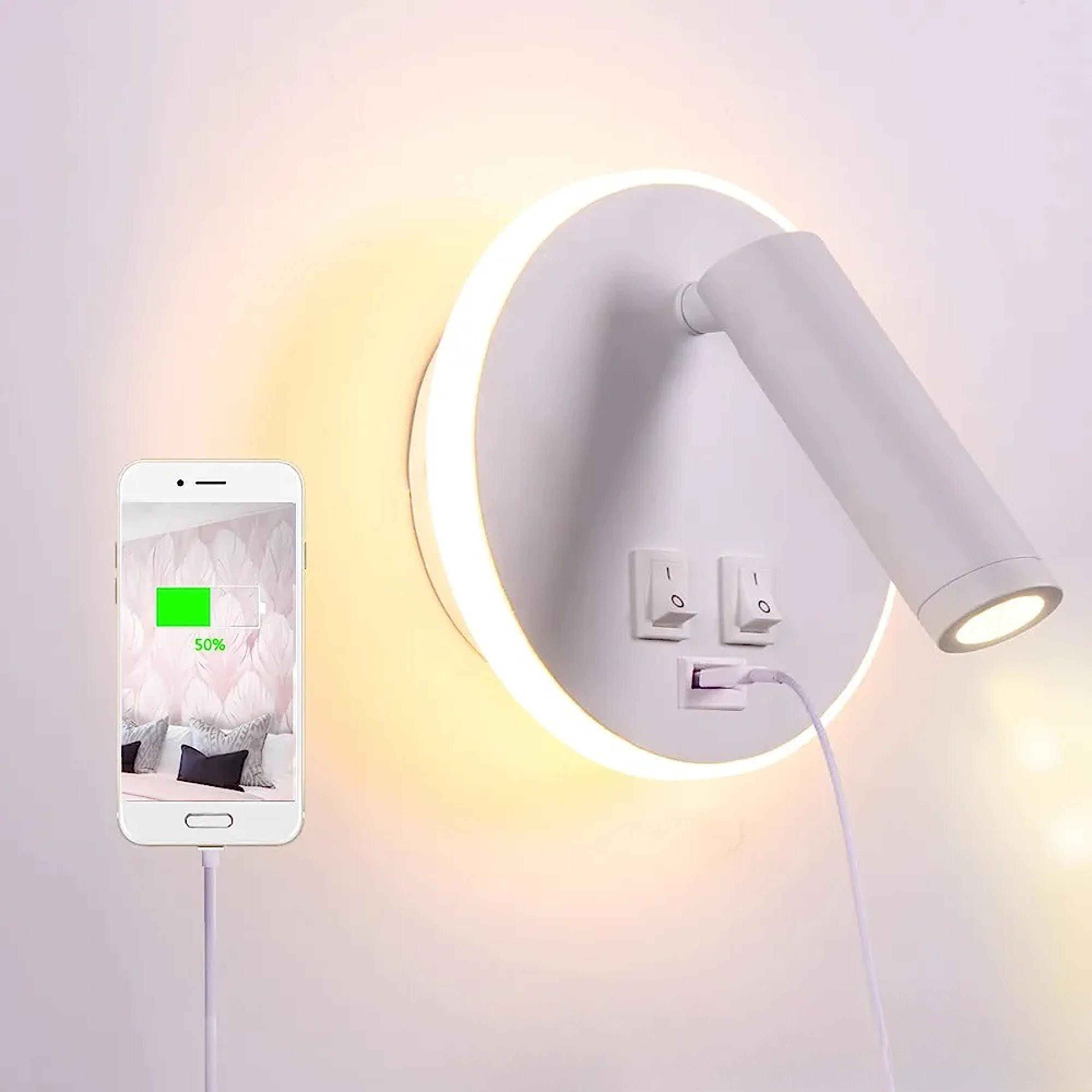 modern usb led wall light bedside reading lamp for bedroom decor