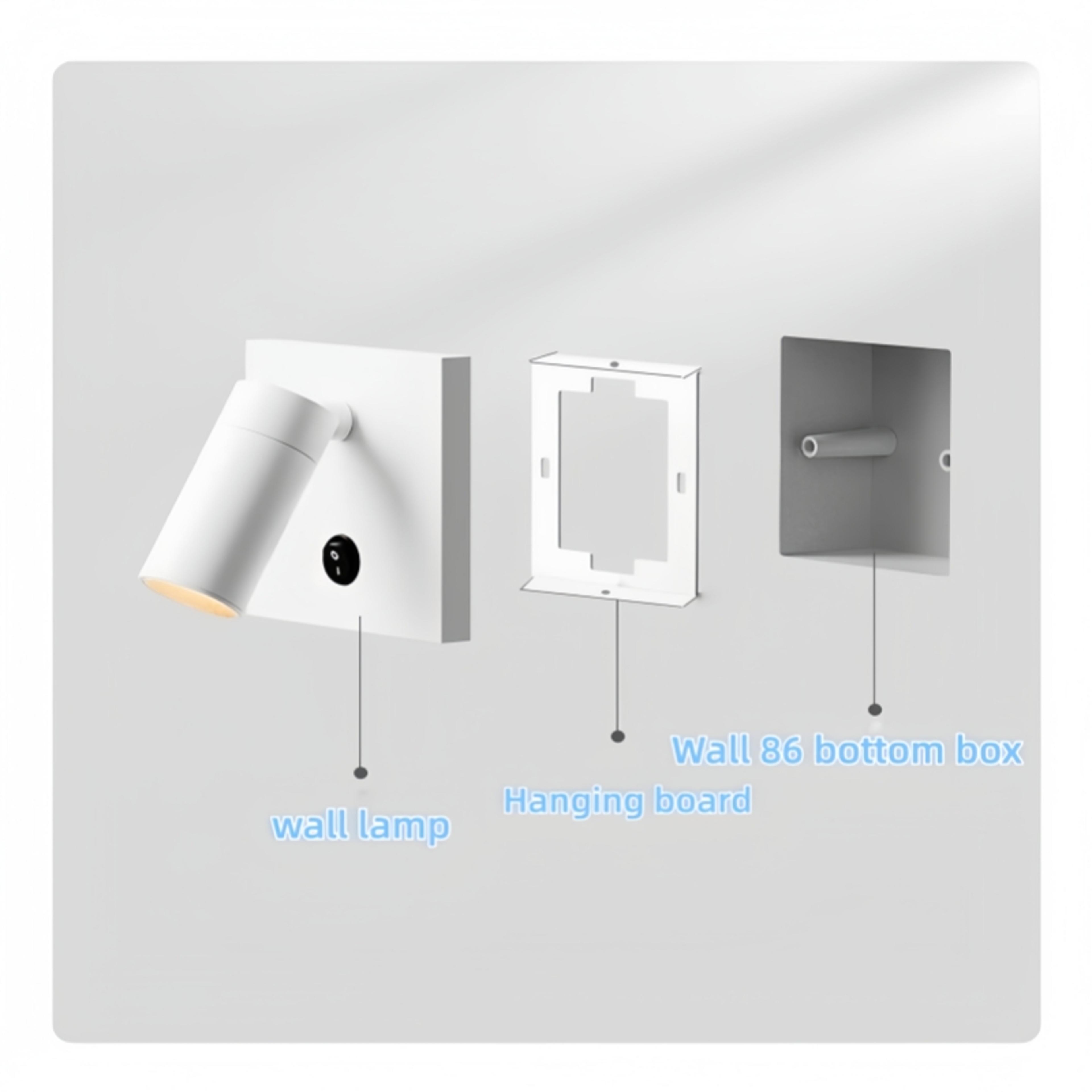 led wall lamp bedside reading light recessed wall mounted spotlight for bedroom