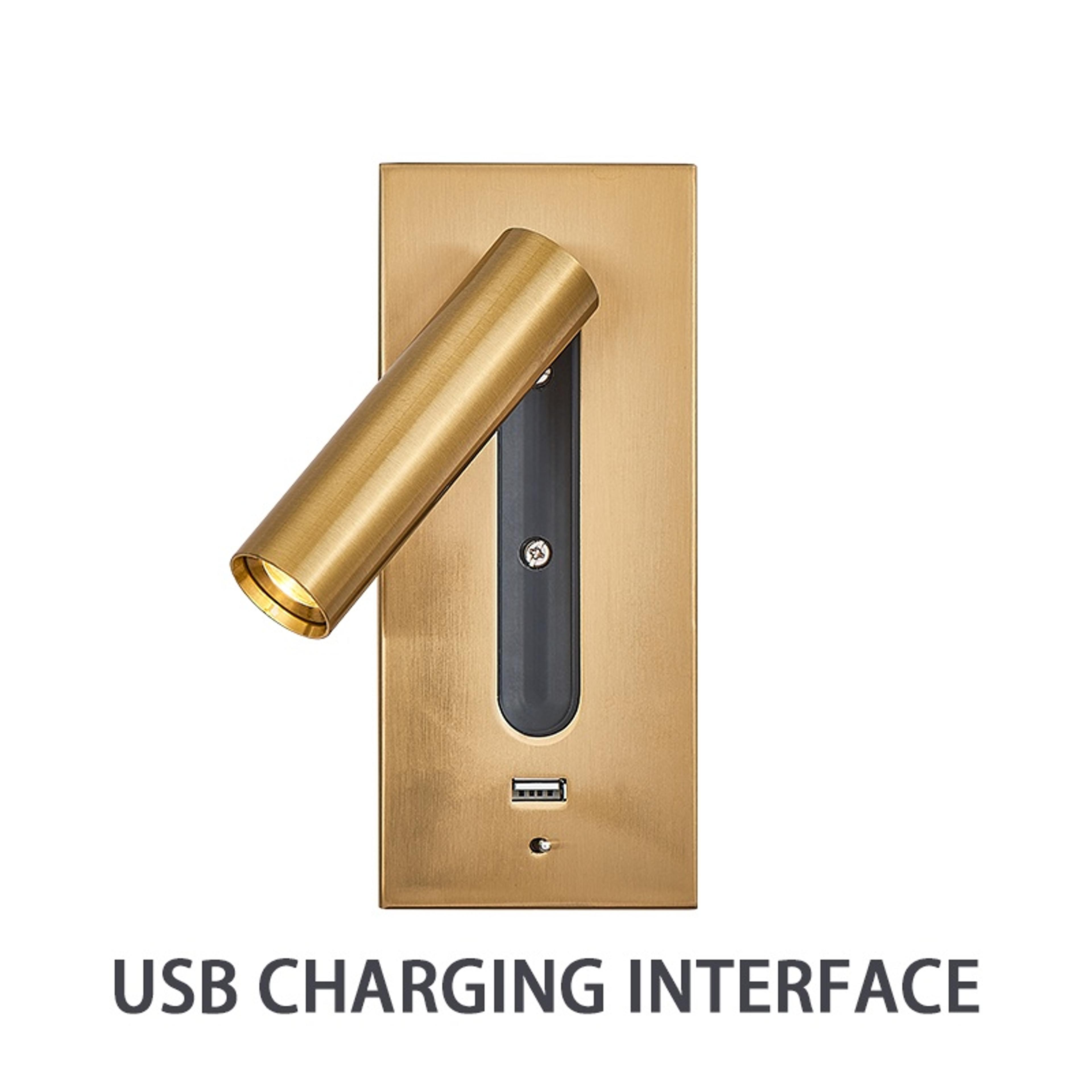 usb charging led wall lamp for bedroom reading and hotel headboard lighting
