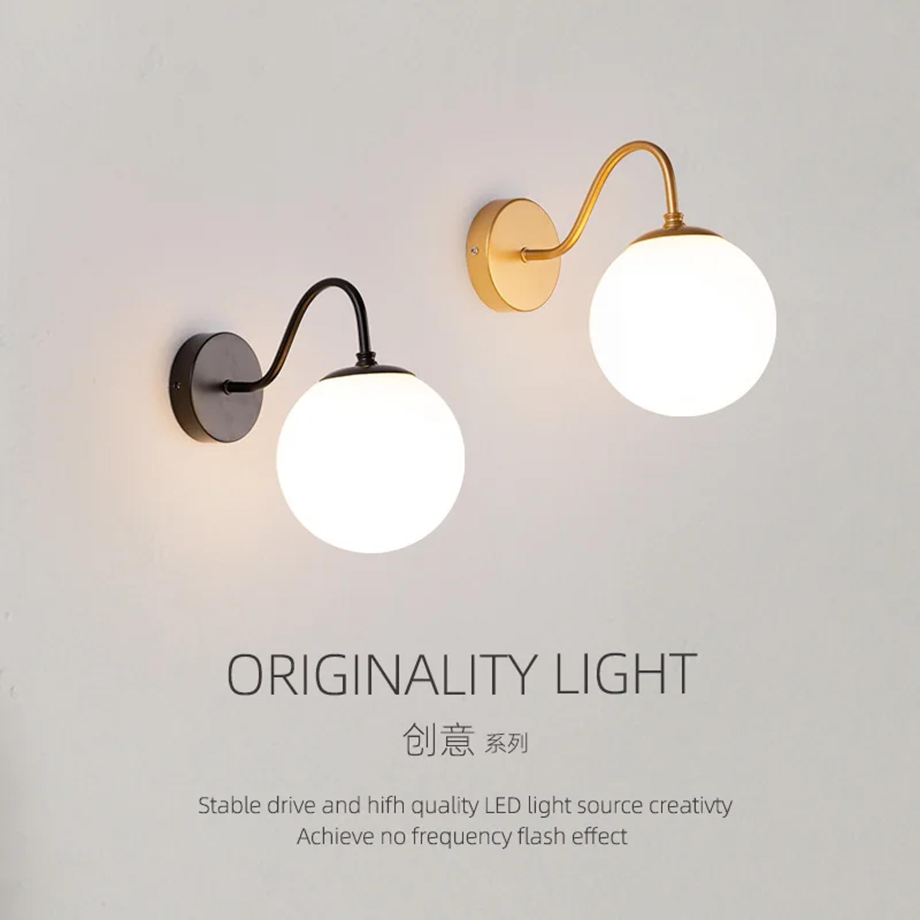 modern led wall lamp glass ball sconce gold fixture for bedroom living room