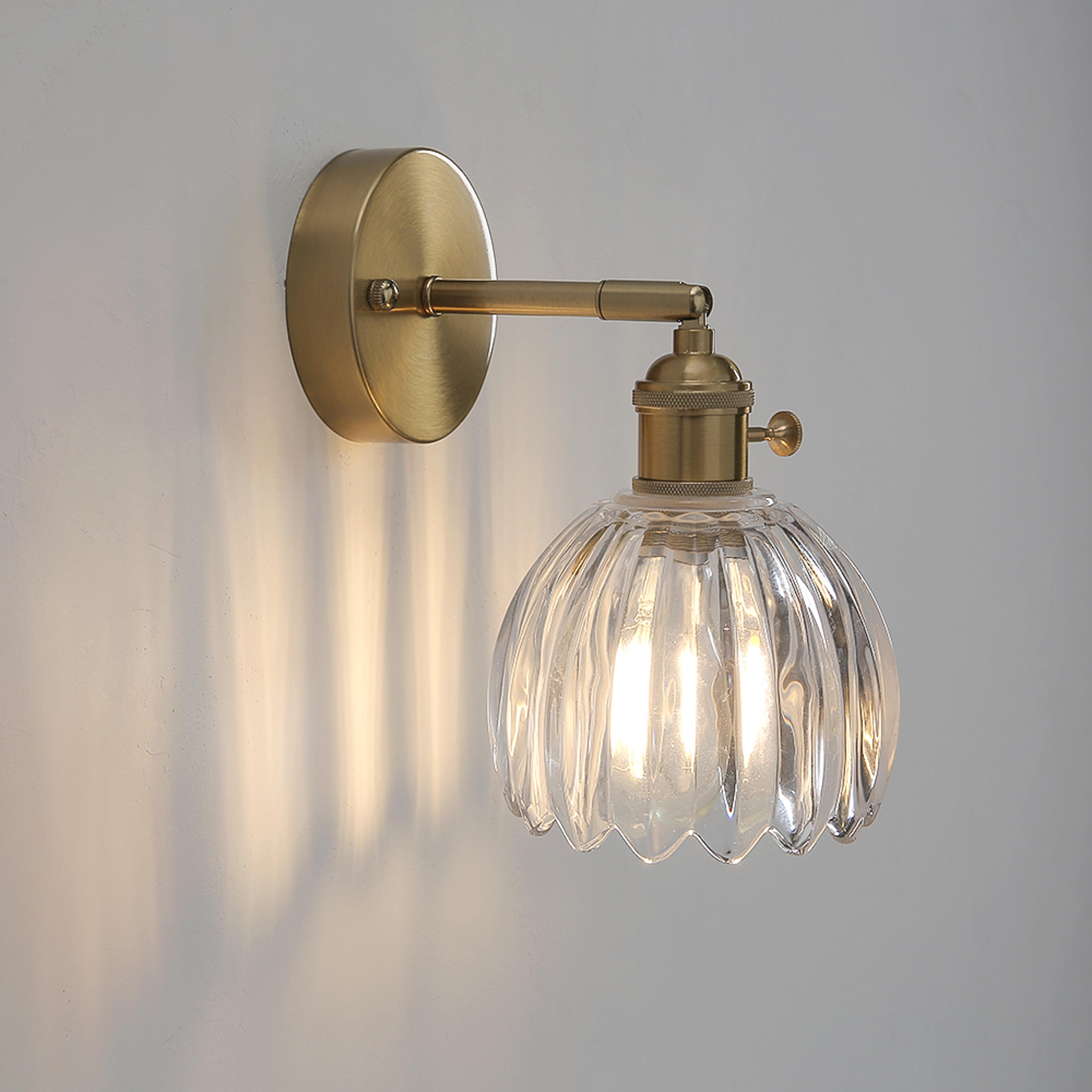 nordic green glass wall lamp vintage tulip wall sconce for bedroom living room