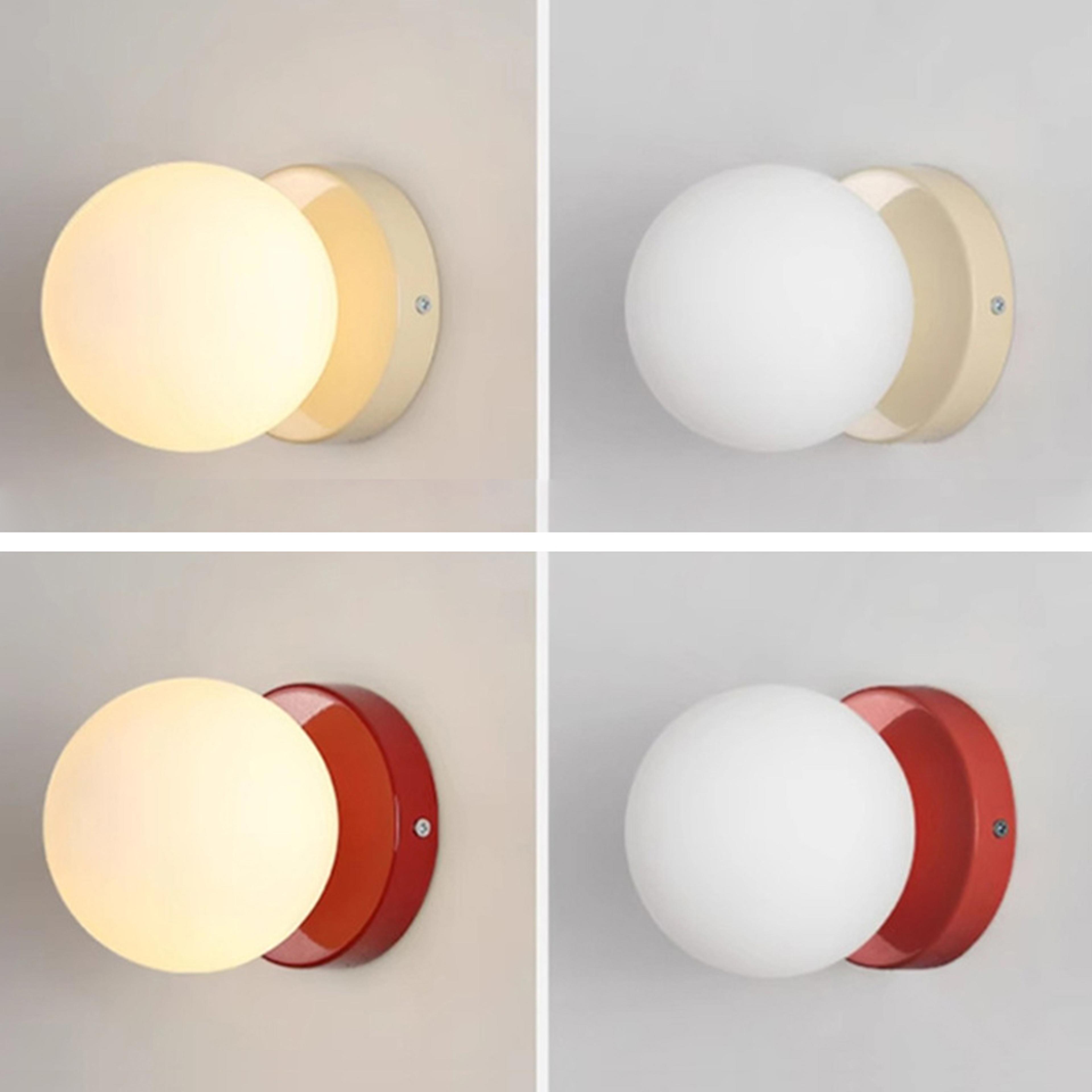 nordic glass led wall lamp minimalist orb sconce for bedroom and hallway